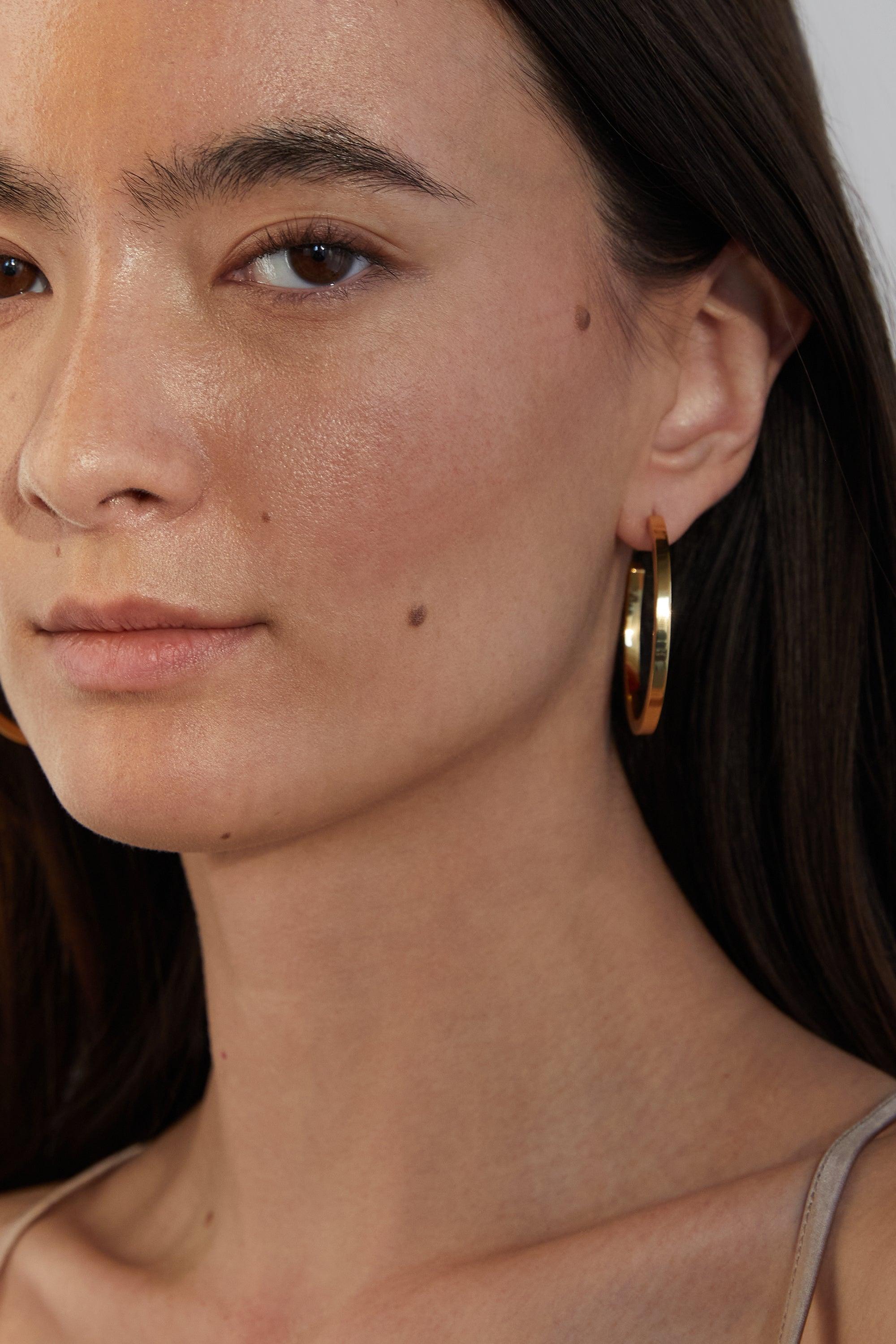 FLAT HOOP EARRINGS by OAK + FORT