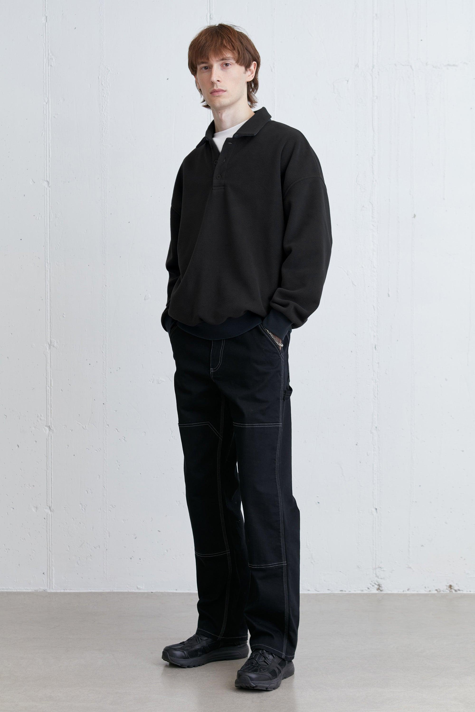 FLEECE POLO SWEATER by OAK + FORT