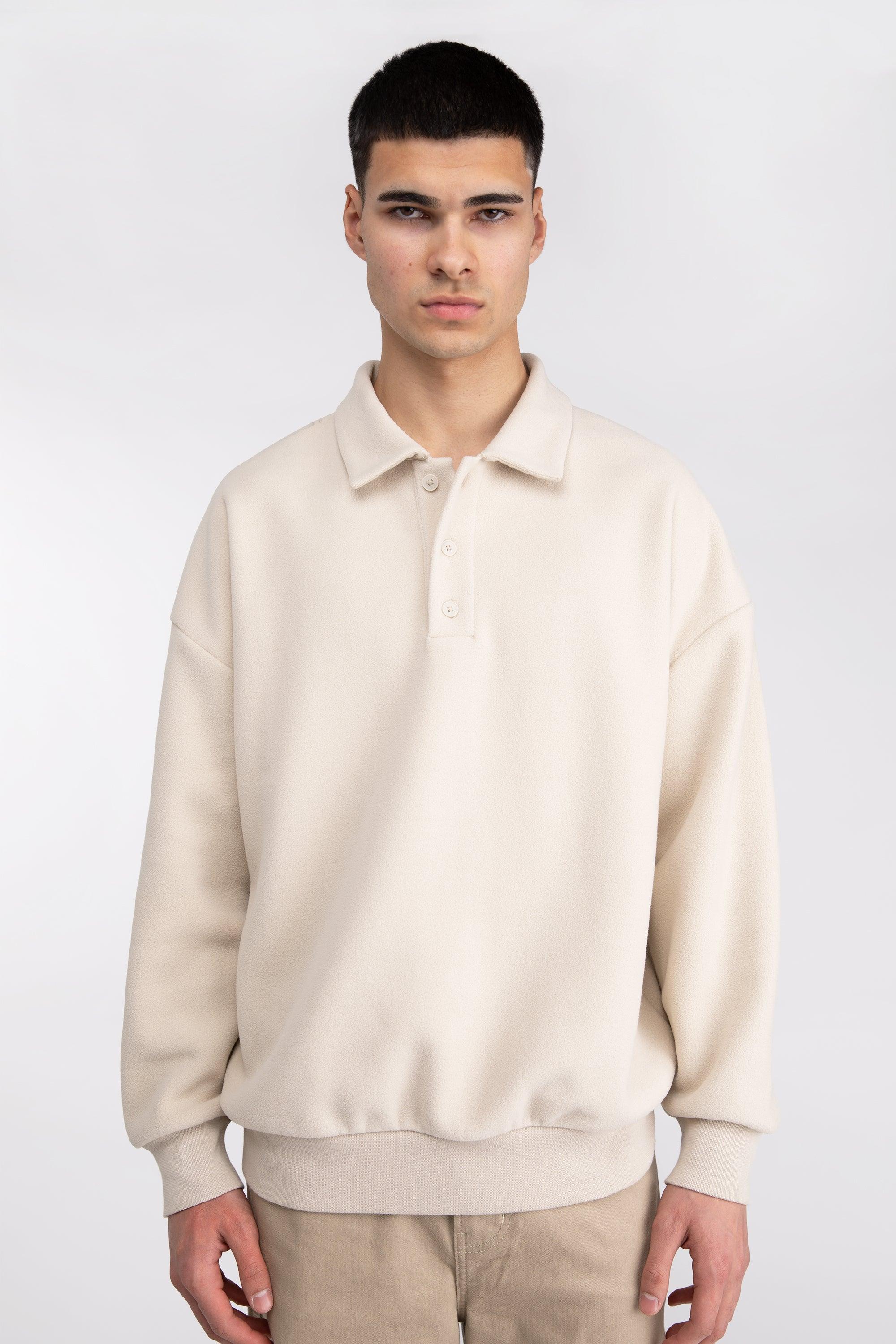 FLEECE POLO SWEATER by OAK + FORT