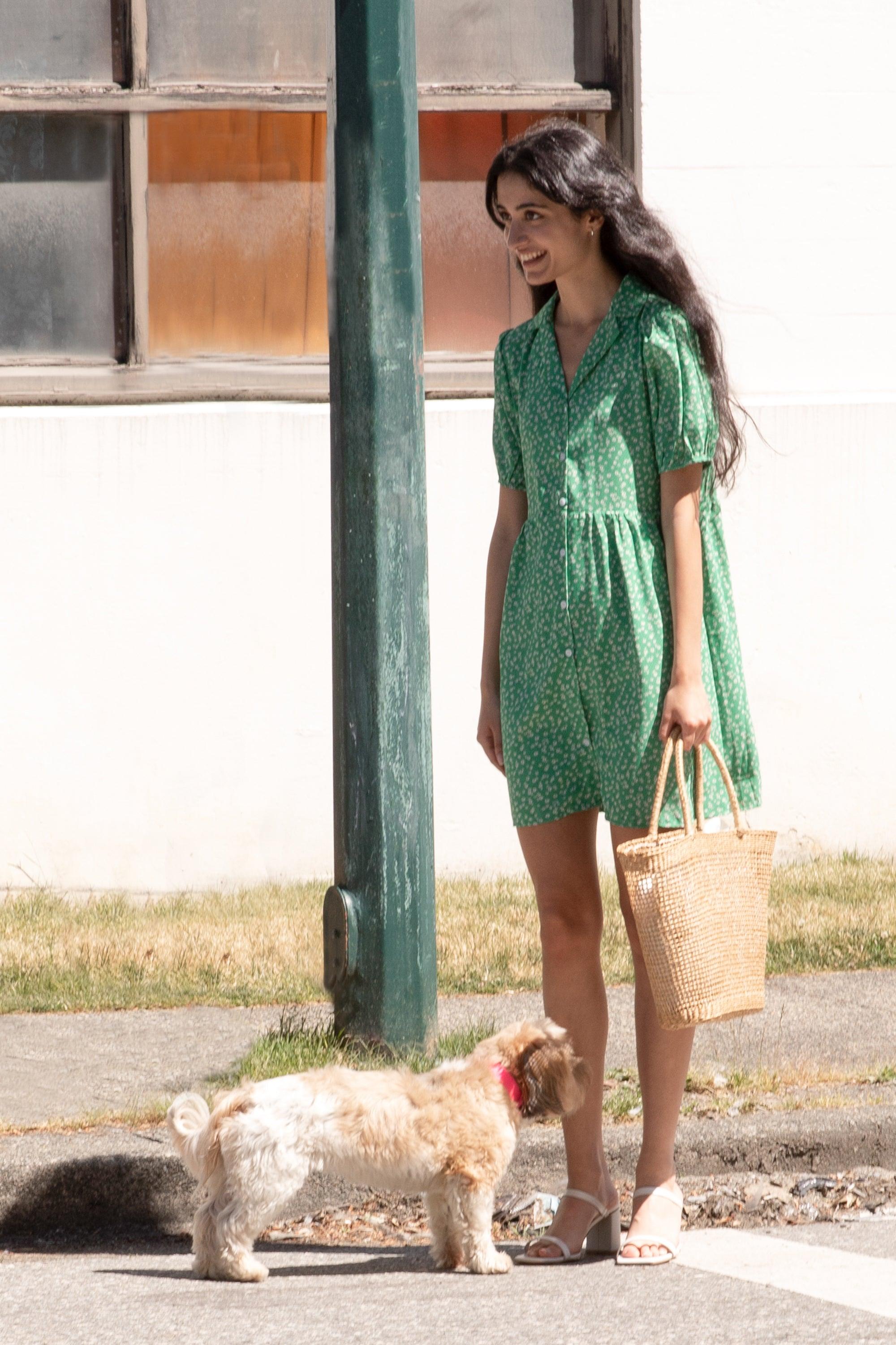 FLORAL BUTTON FRONT DRESS by OAK + FORT