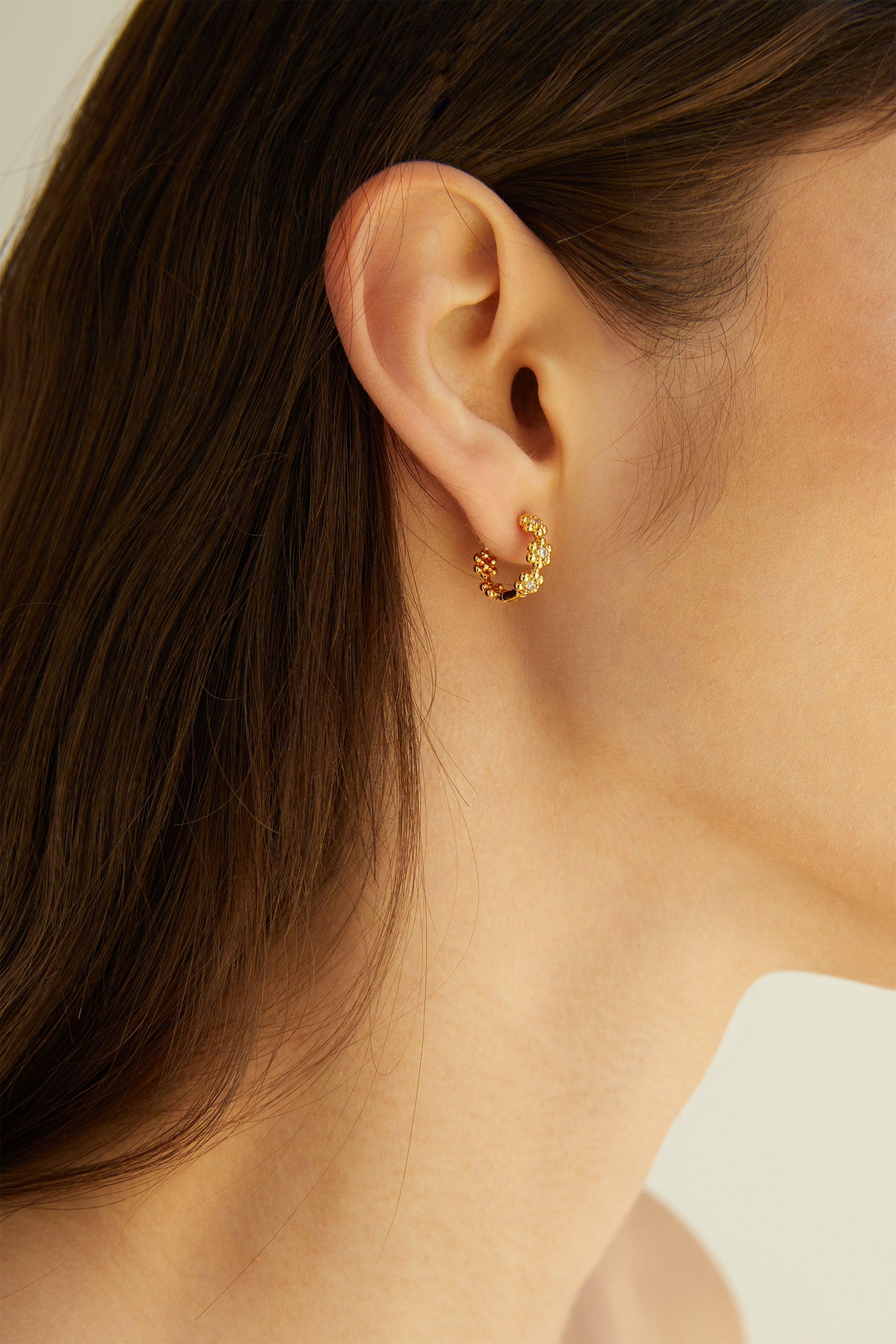 FLORAL DOTTED HOOPS by OAK + FORT