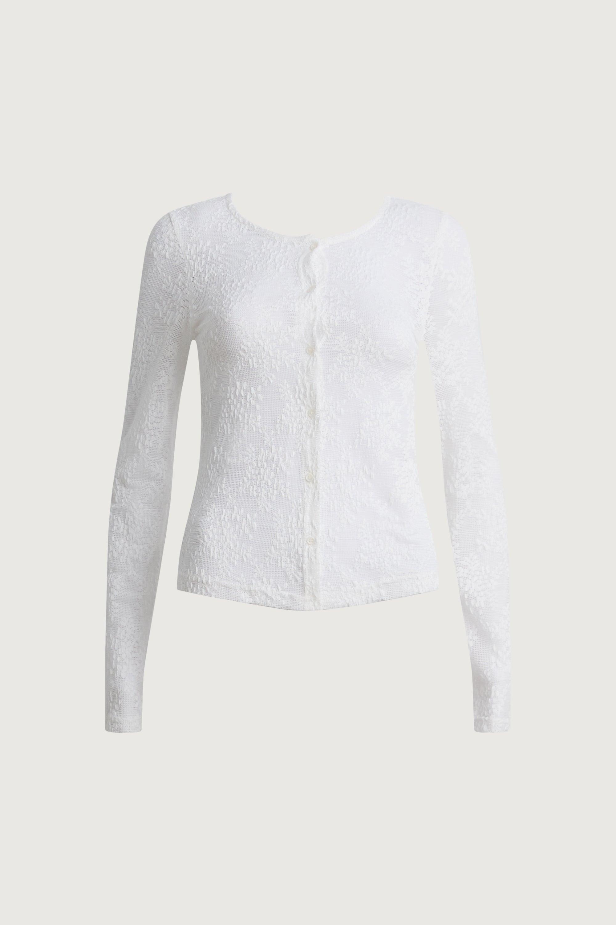 FLORAL LACE SHEER TOP by OAK + FORT
