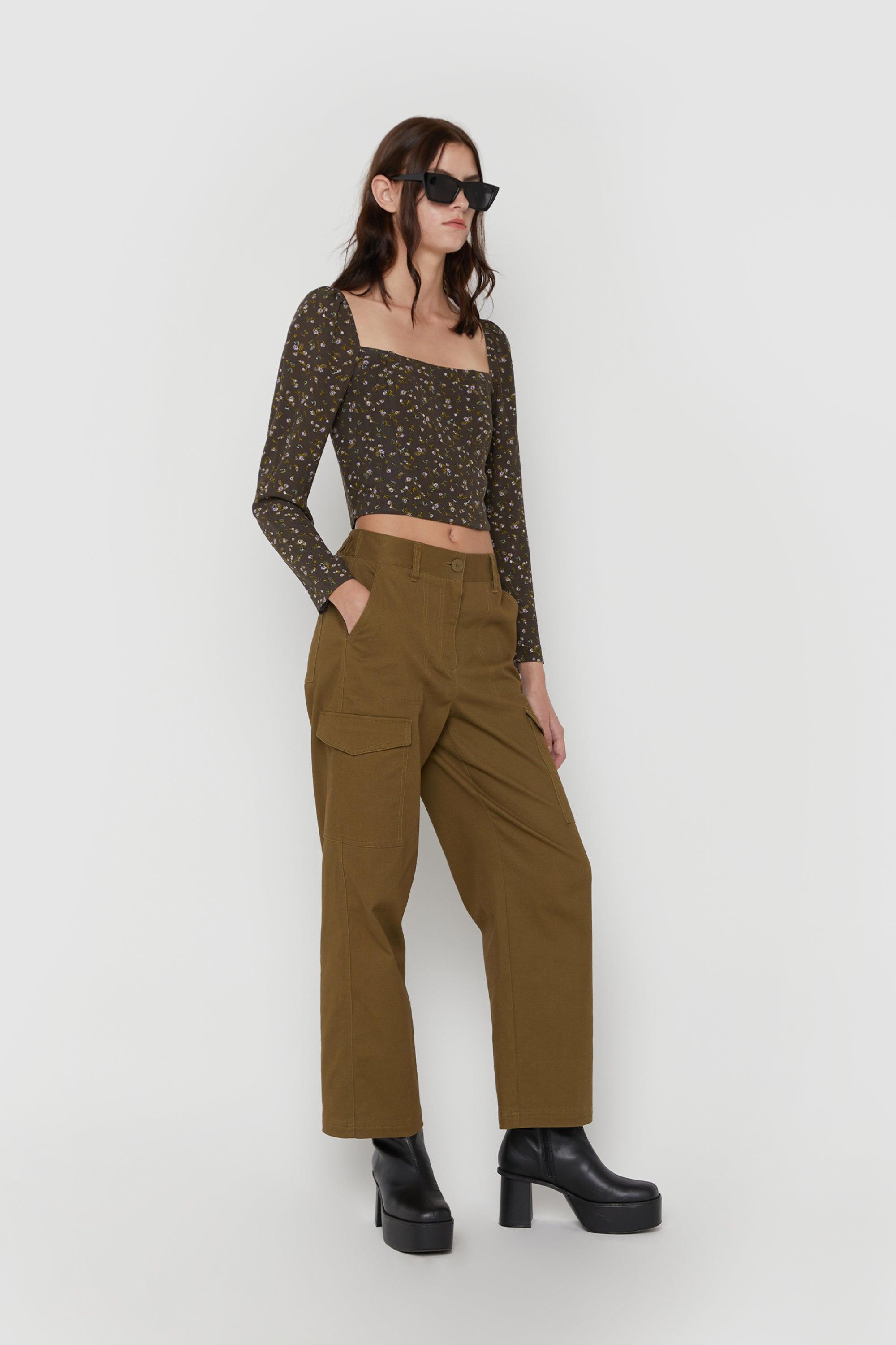 FLORAL SQUARE NECK BLOUSE by OAK + FORT