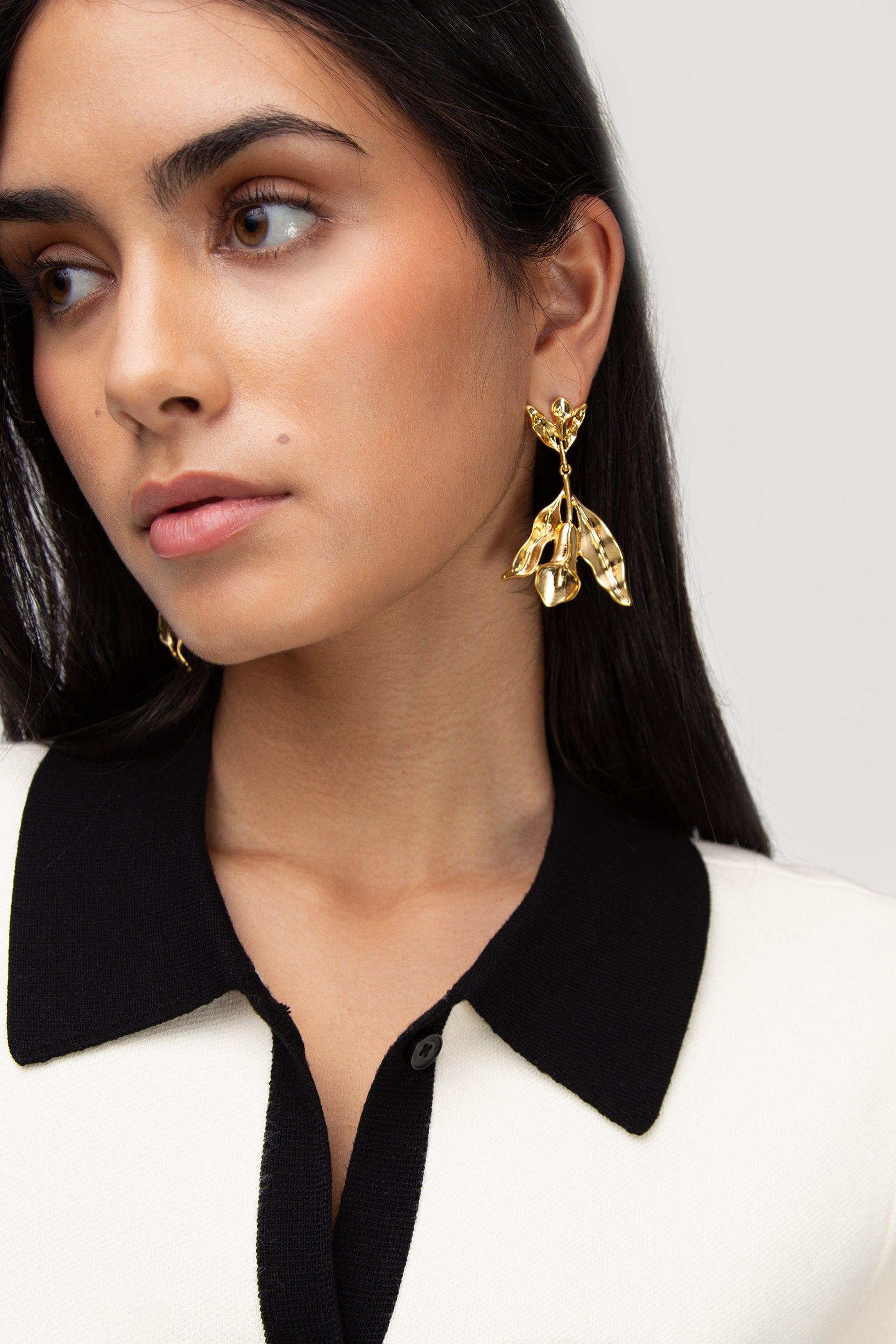 FLOWER DROP EARRING by OAK + FORT