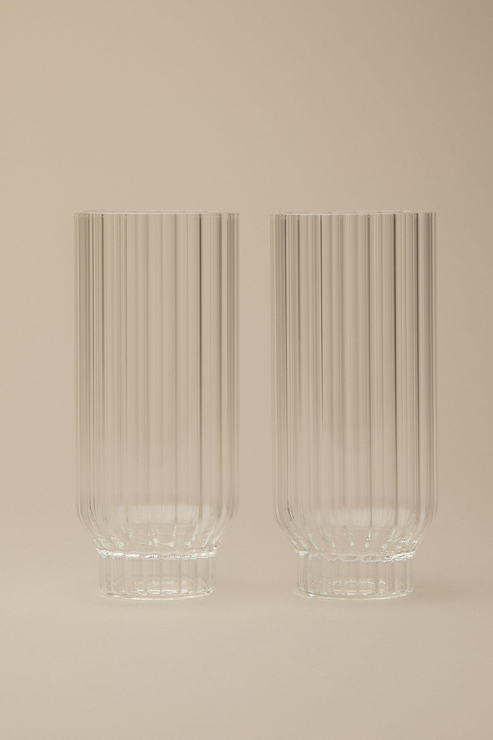 FLUTED COOLER GLASSES, SET OF 2 by OAK + FORT