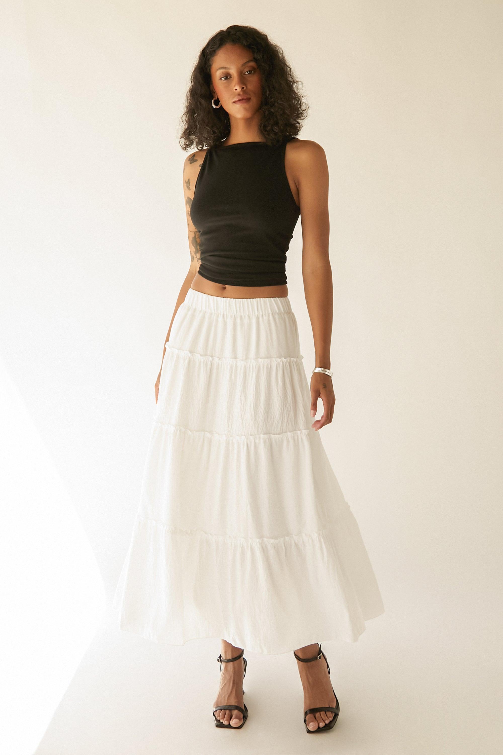 FOUR TIERED MAXI SKIRT by OAK + FORT