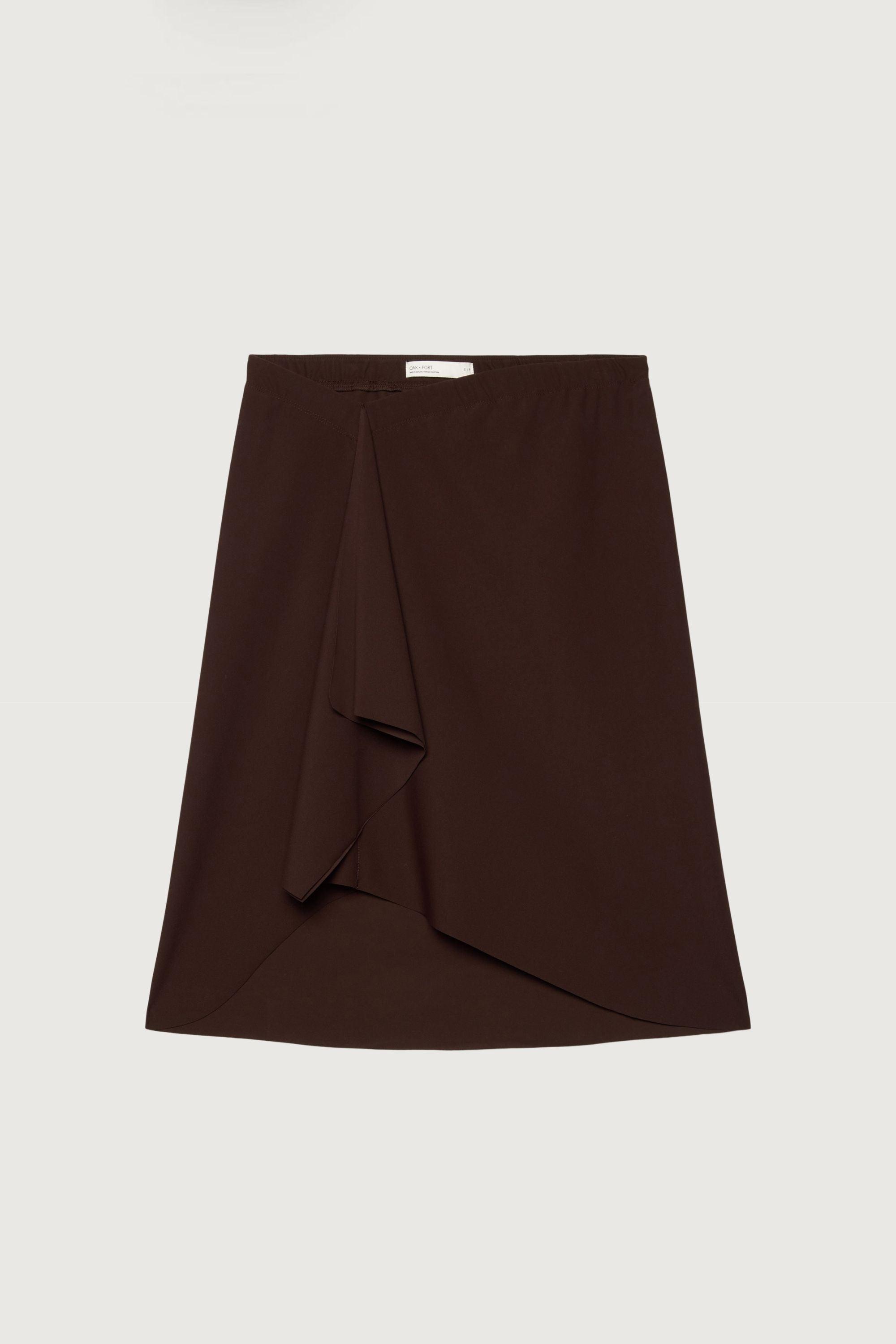 FRONT DRAPE MIDI SKIRT by OAK + FORT