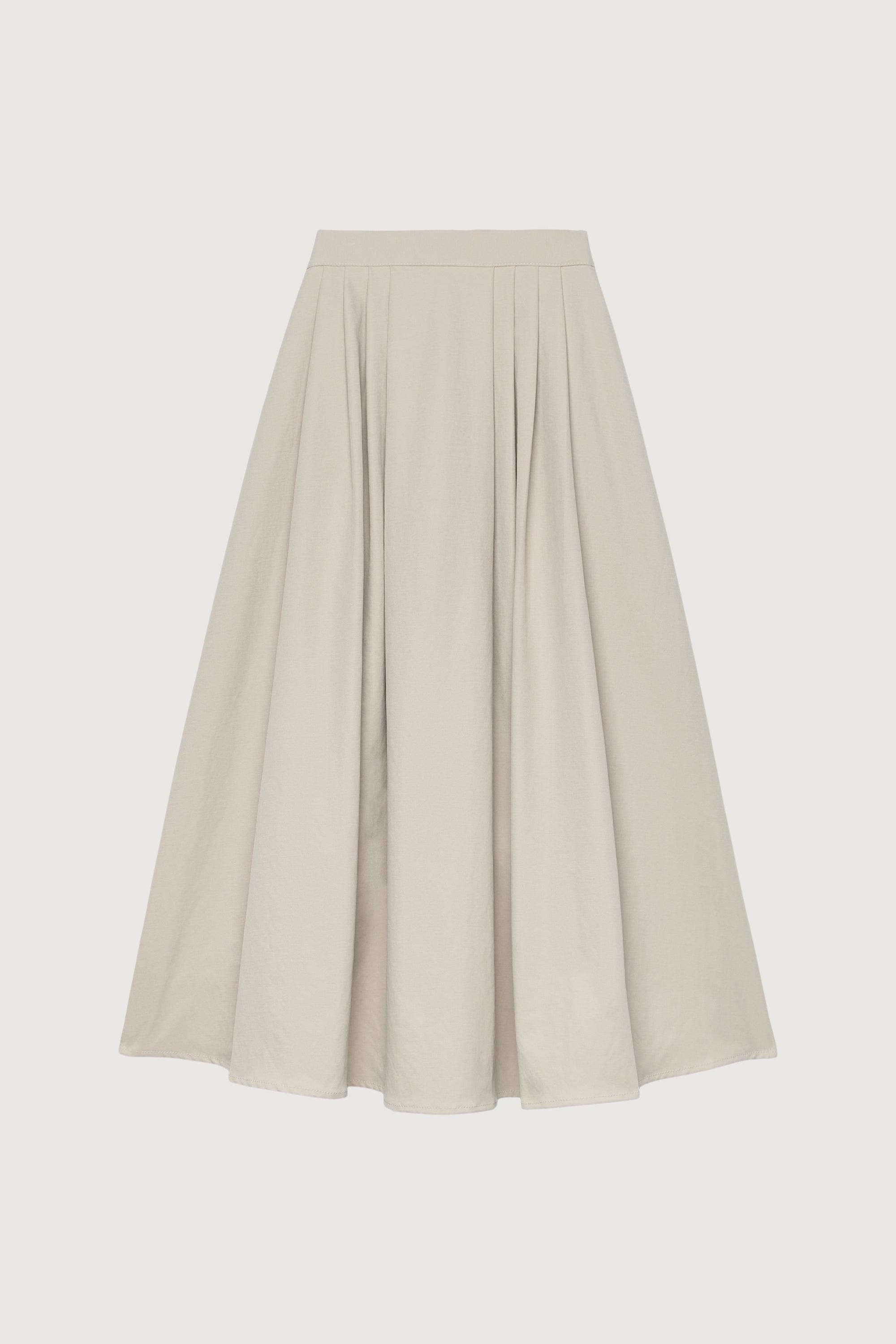 FRONT PLEATED MAXI SKIRT by OAK + FORT