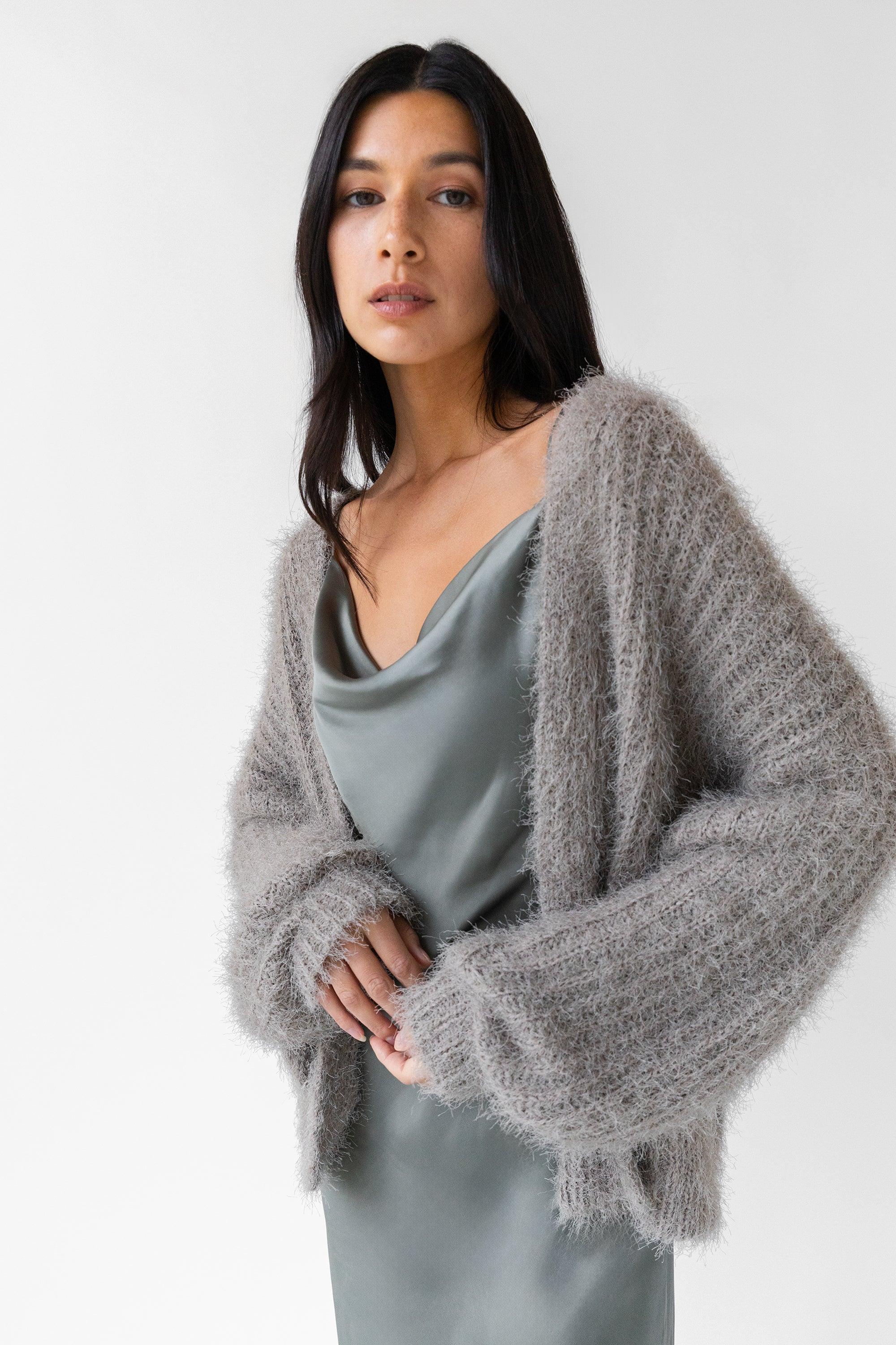 FUZZY OPEN FRONT CARDIGAN by OAK + FORT