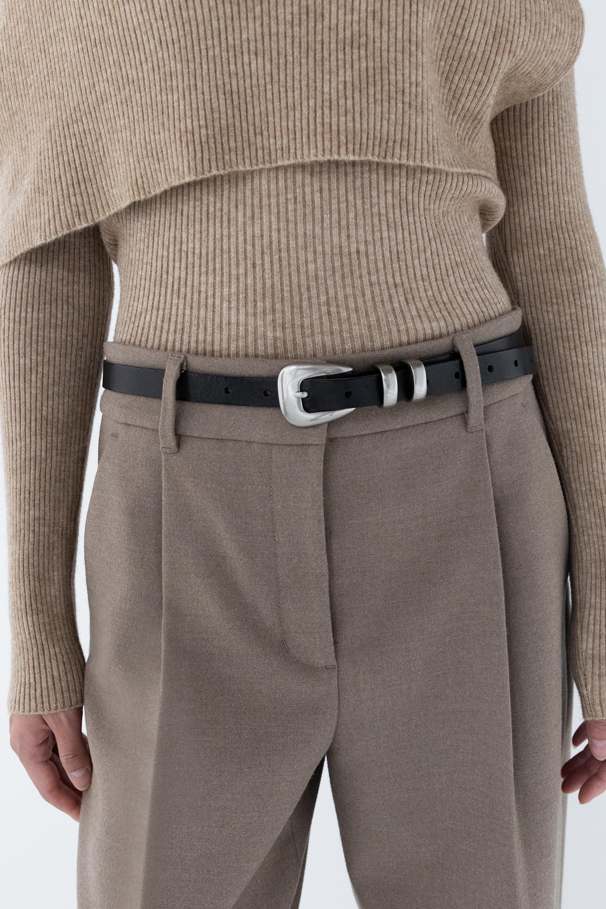GENUINE LEATHER BELT WITH SILVER TIP by OAK + FORT