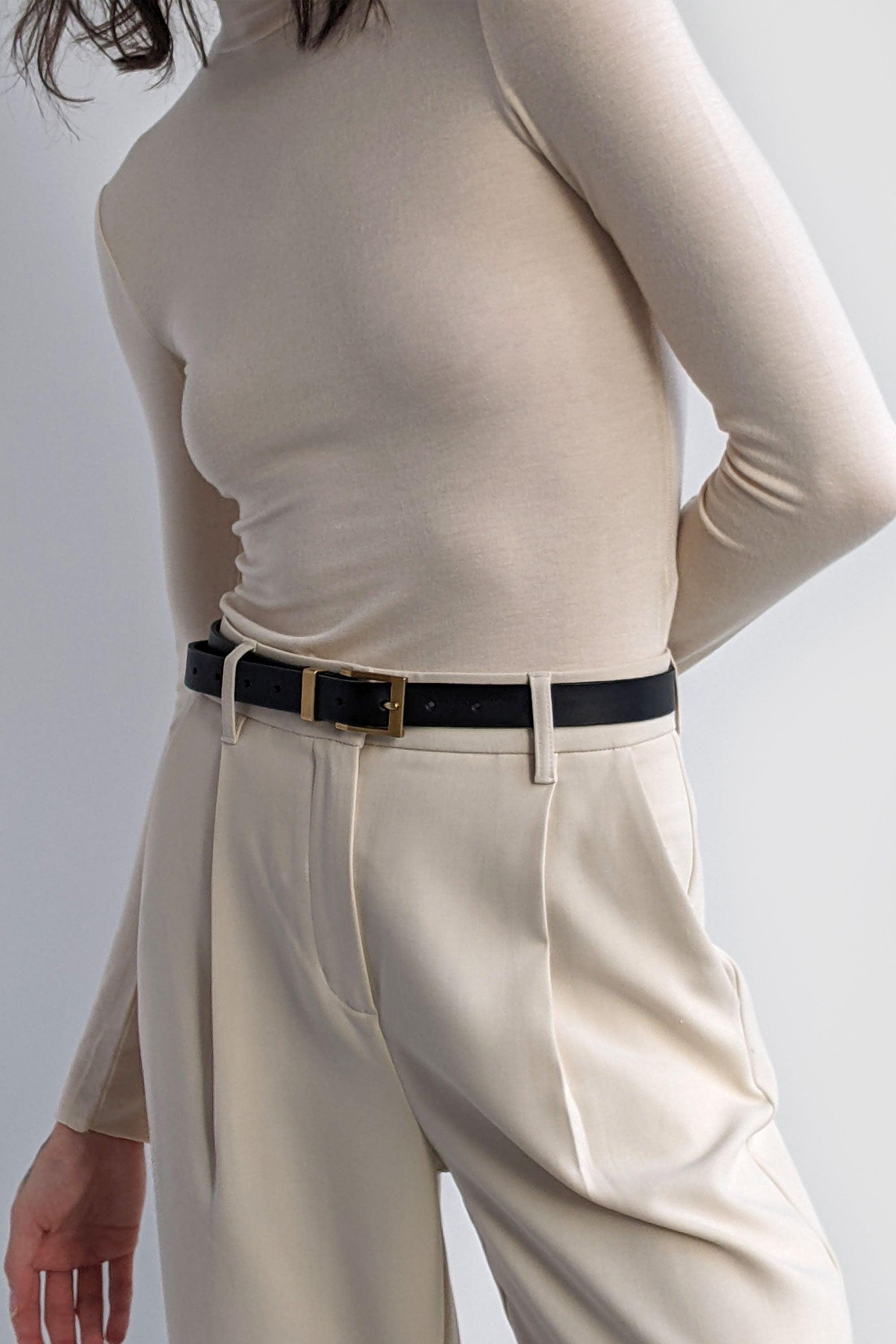 GENUINE LEATHER SQUARE BUCKLE BELT by OAK + FORT