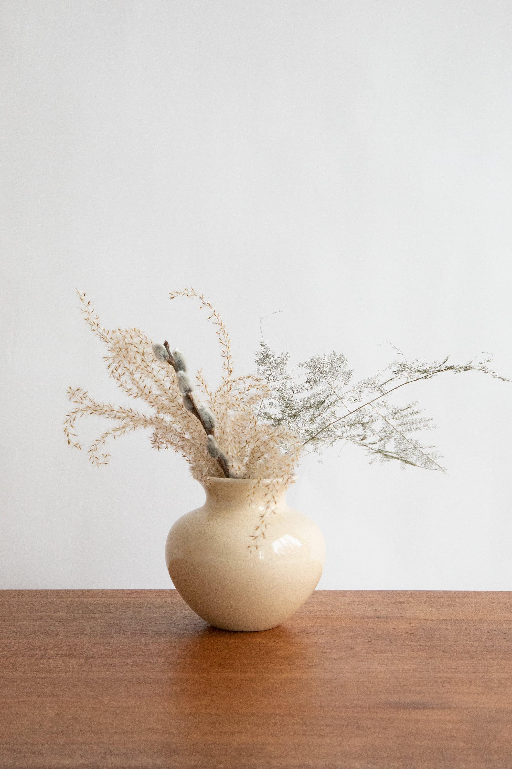 GLOSS CERAMIC LOW VASE by OAK + FORT