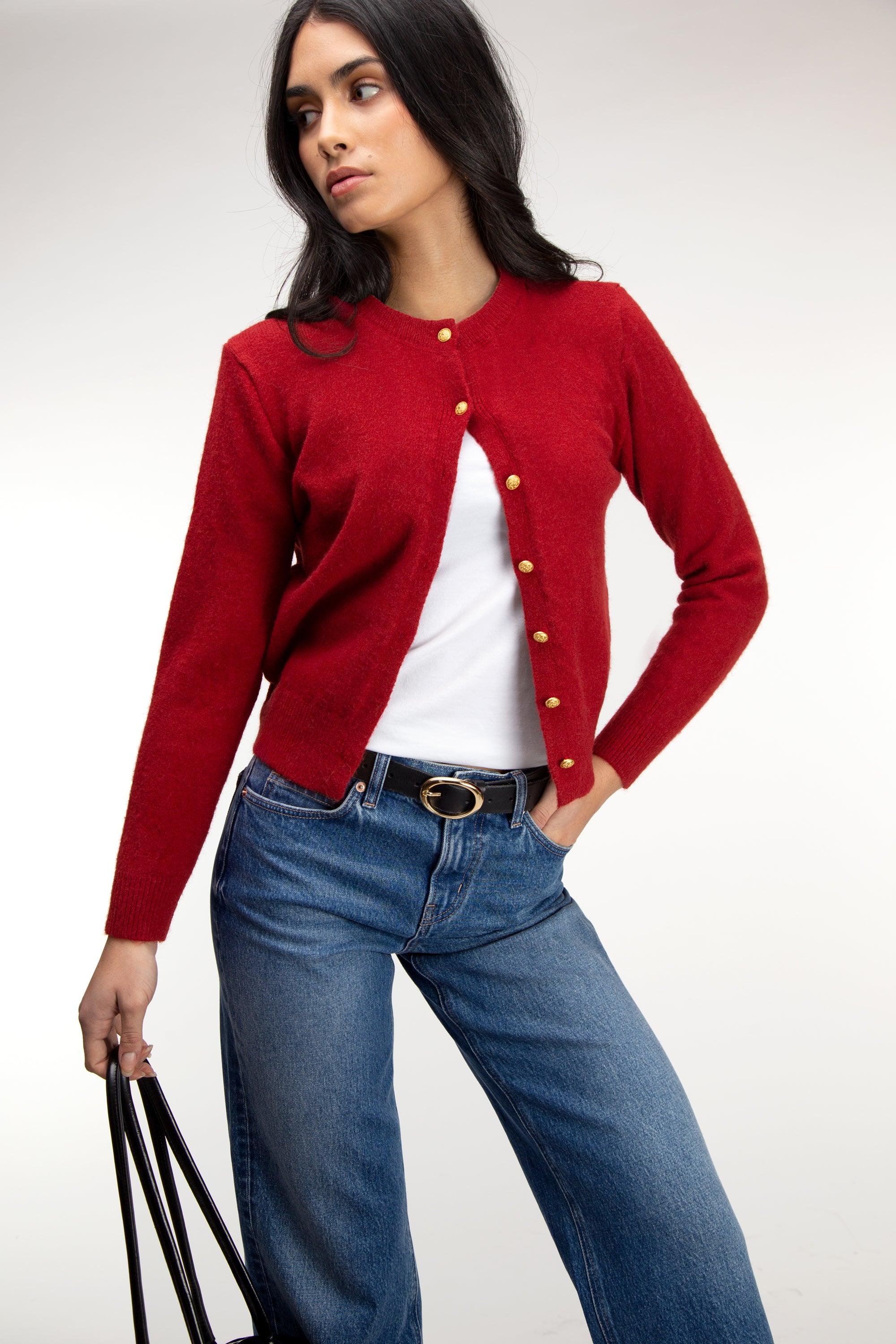 GOLD BUTTON CARDIGAN by OAK + FORT
