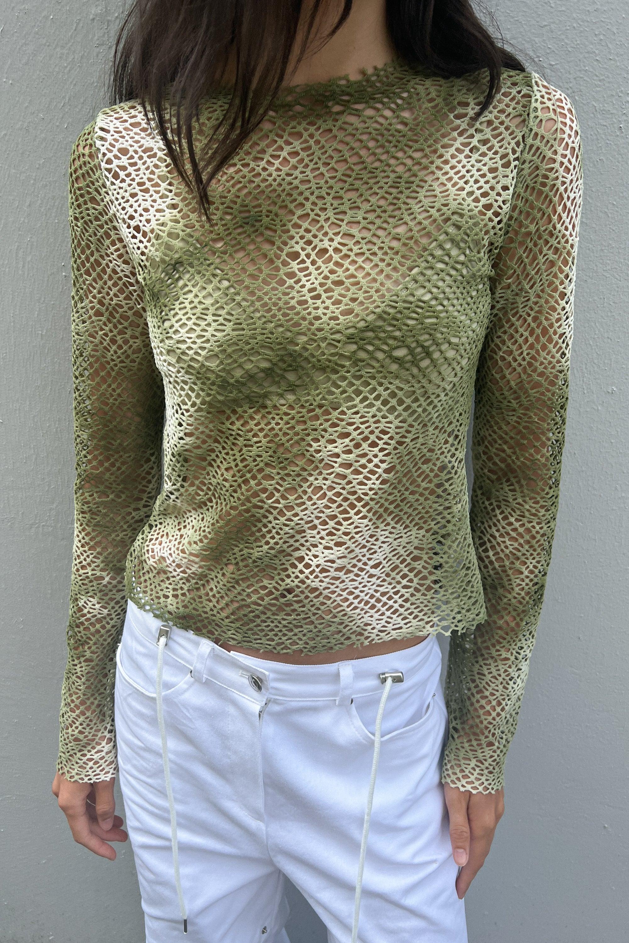 GRADIENT OPEN-KNIT TOP by OAK + FORT