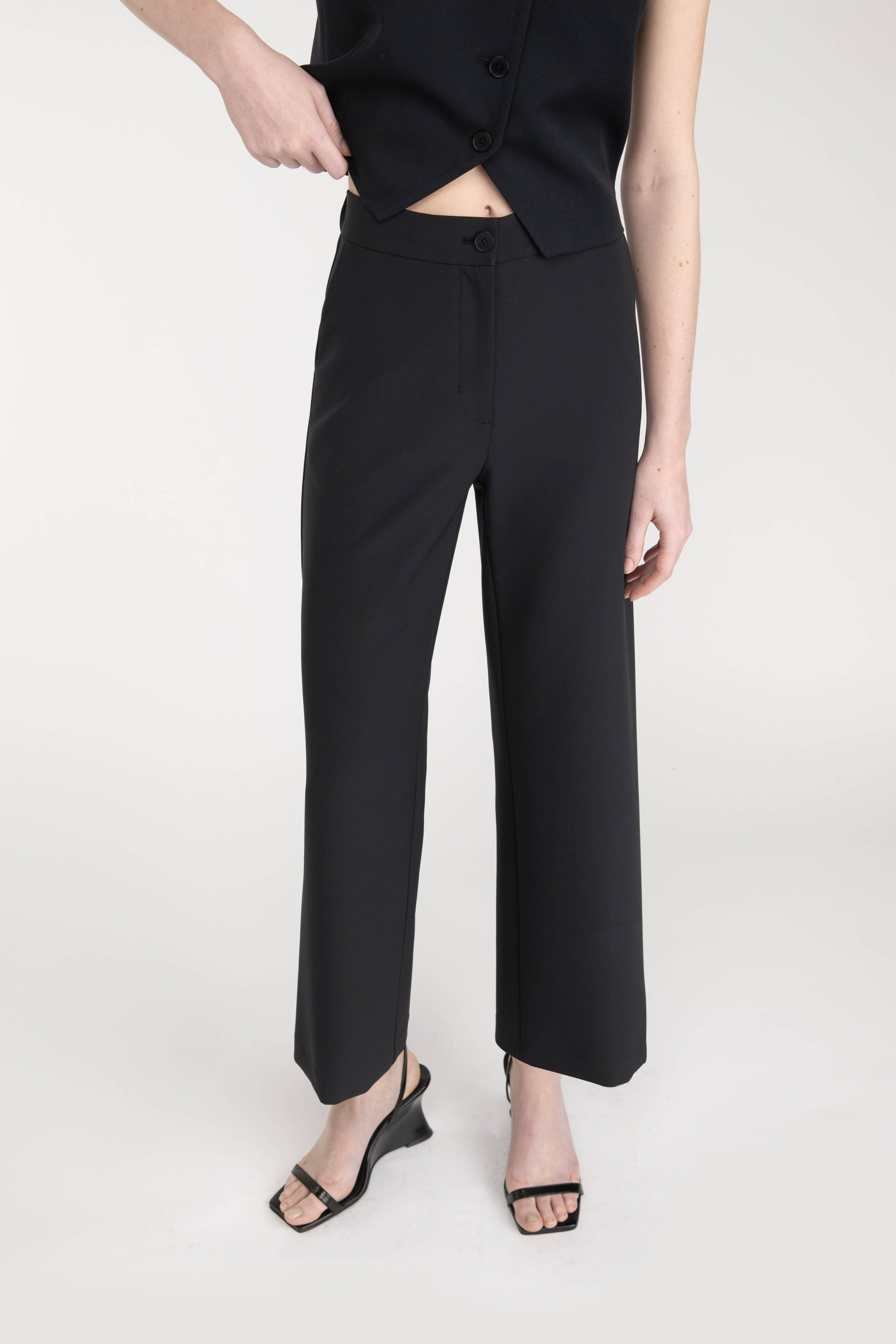 HALF ELASTIC WIDE LEG PANT by OAK + FORT