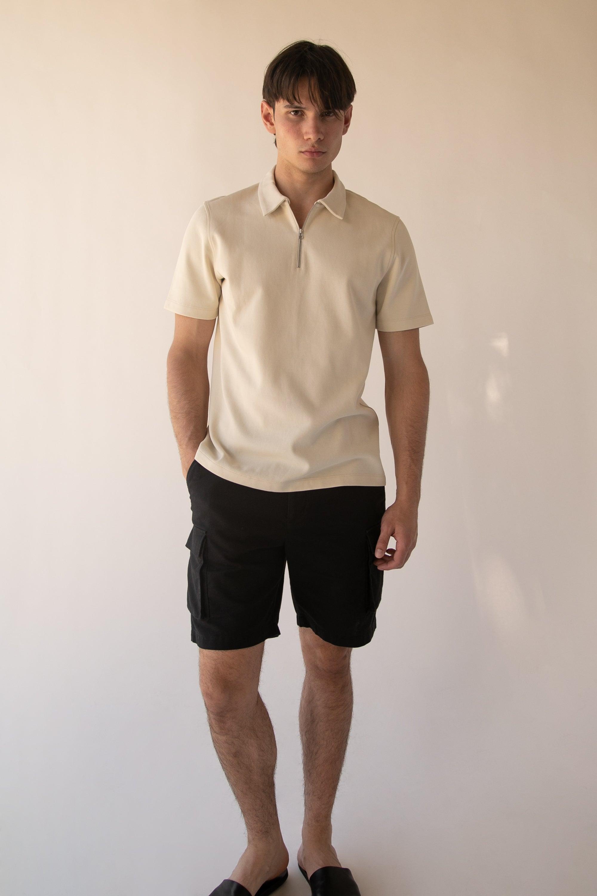HALF ZIP POLO T-SHIRT by OAK + FORT