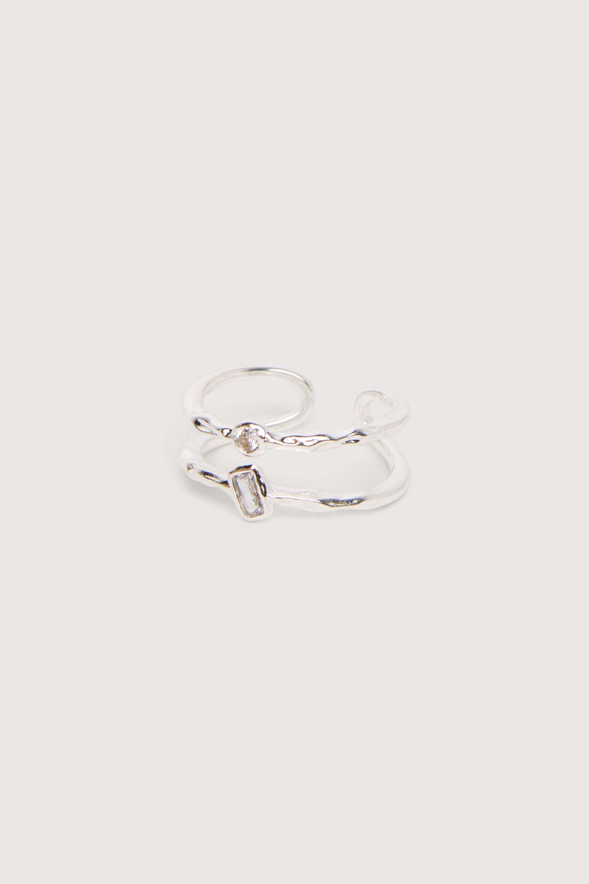 HAMMERED BAND OPEN RING by OAK + FORT