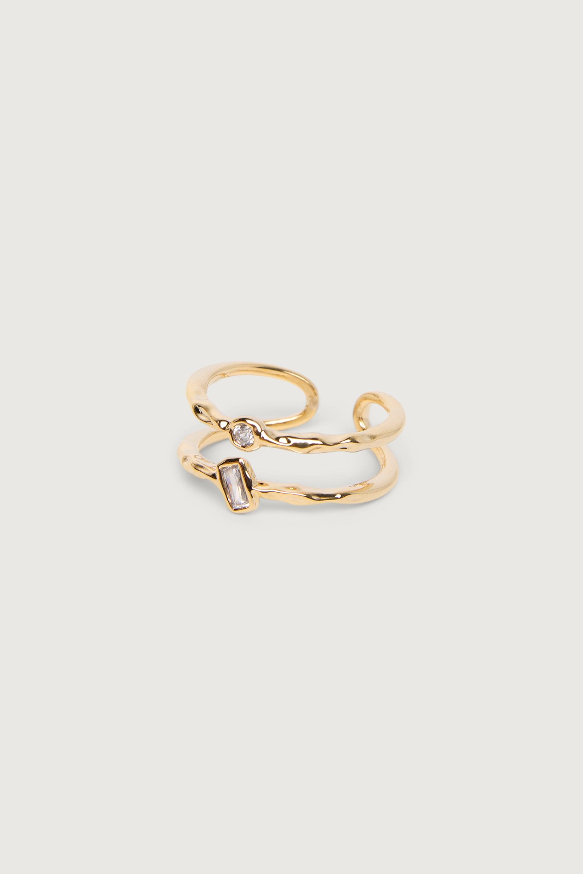 HAMMERED BAND OPEN RING by OAK + FORT