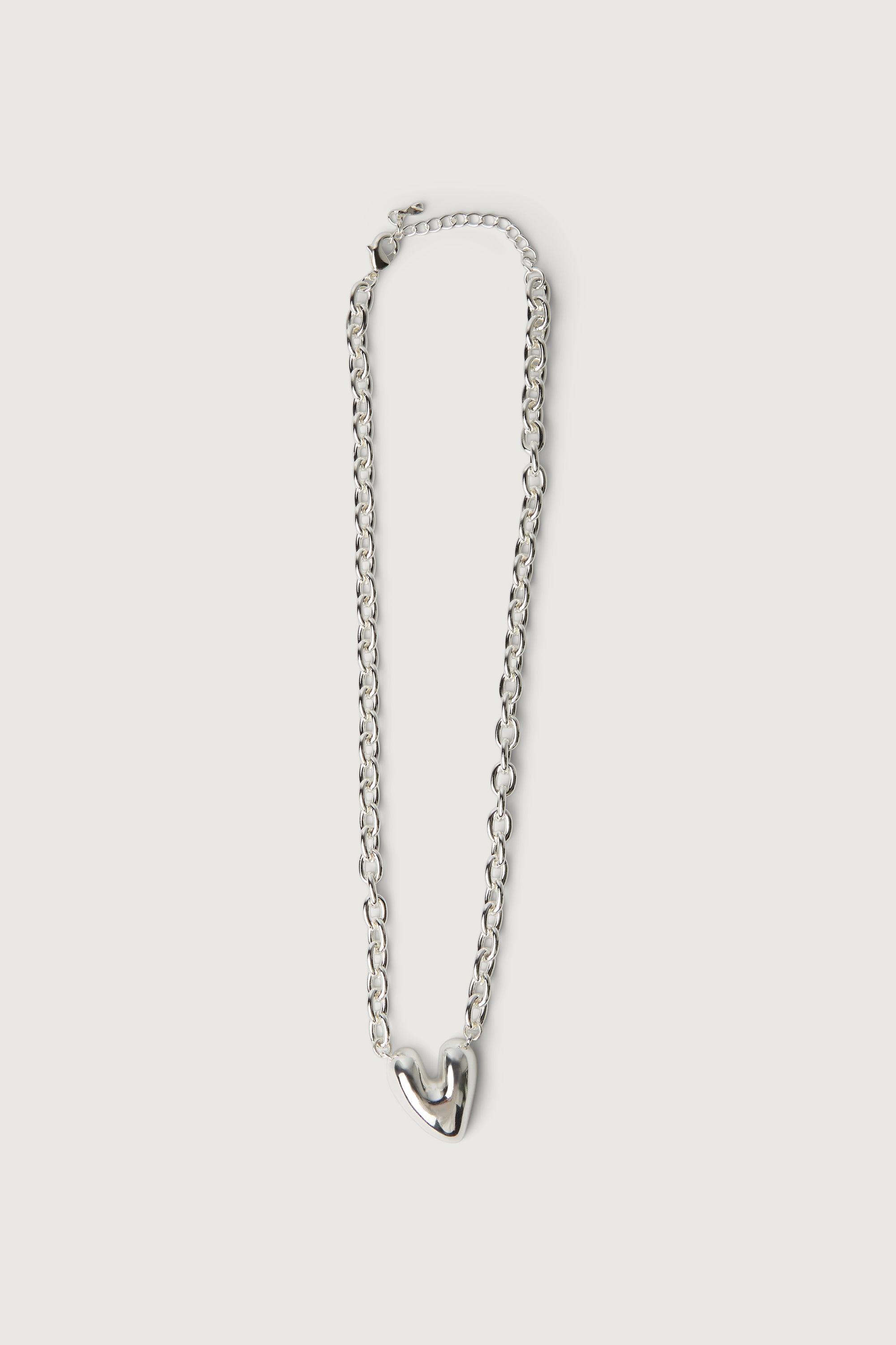 HEART STUD CHAIN LINK NECKLACE by OAK + FORT