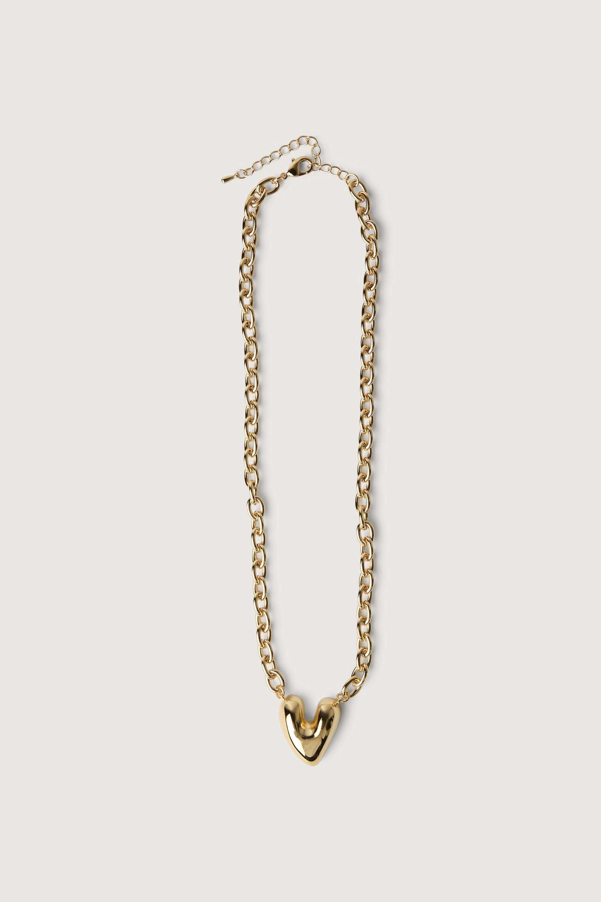 HEART STUD CHAIN LINK NECKLACE by OAK + FORT