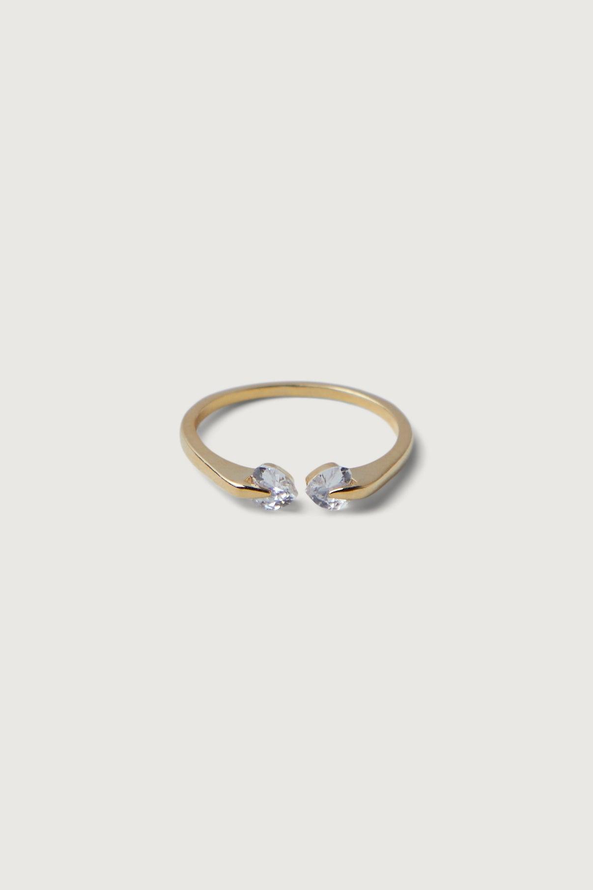 HEART ZIRCONIA OPEN RING by OAK + FORT