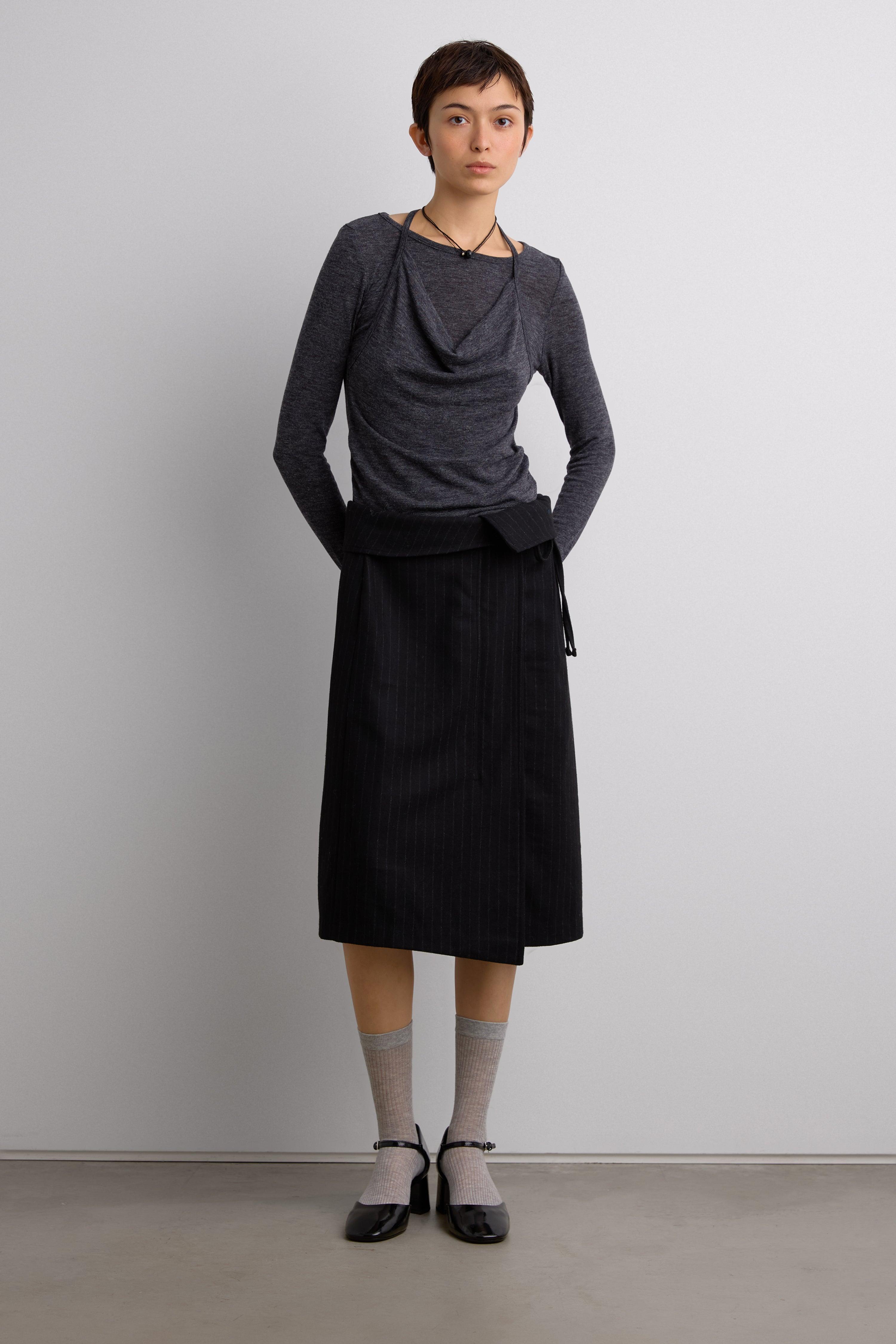 HEATHERED OVERLAY TOP by OAK + FORT