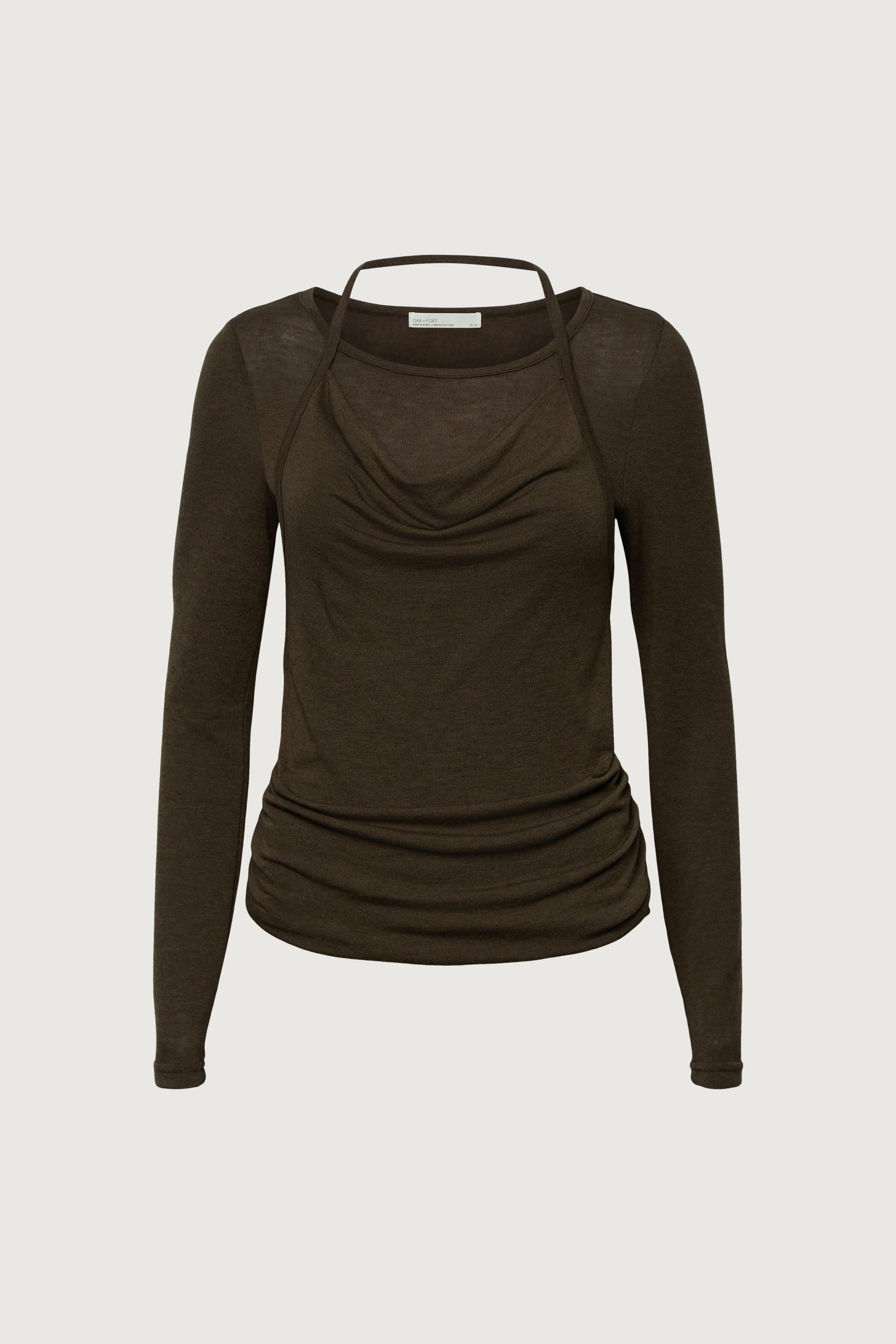 HEATHERED OVERLAY TOP by OAK + FORT