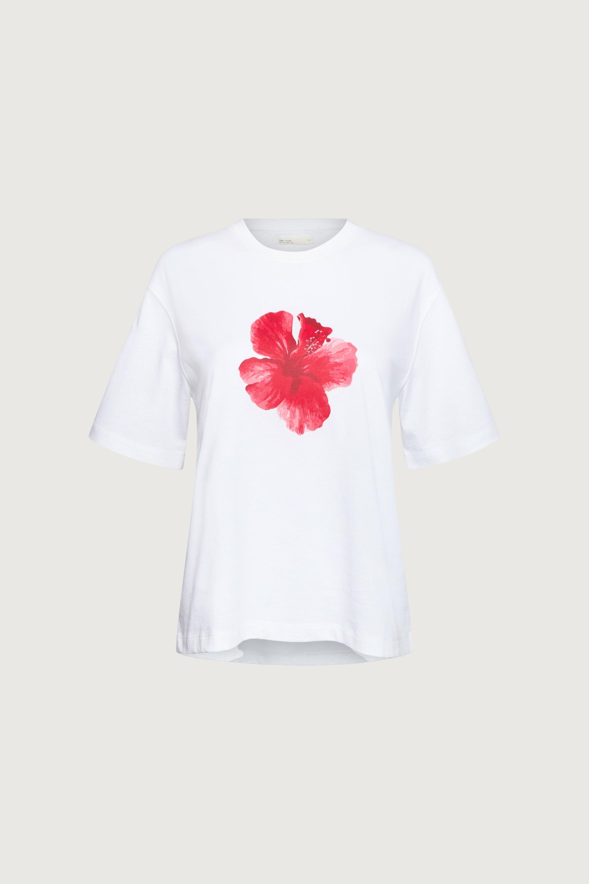HIBISCUS GRAPHIC PRINT T-SHIRT by OAK + FORT