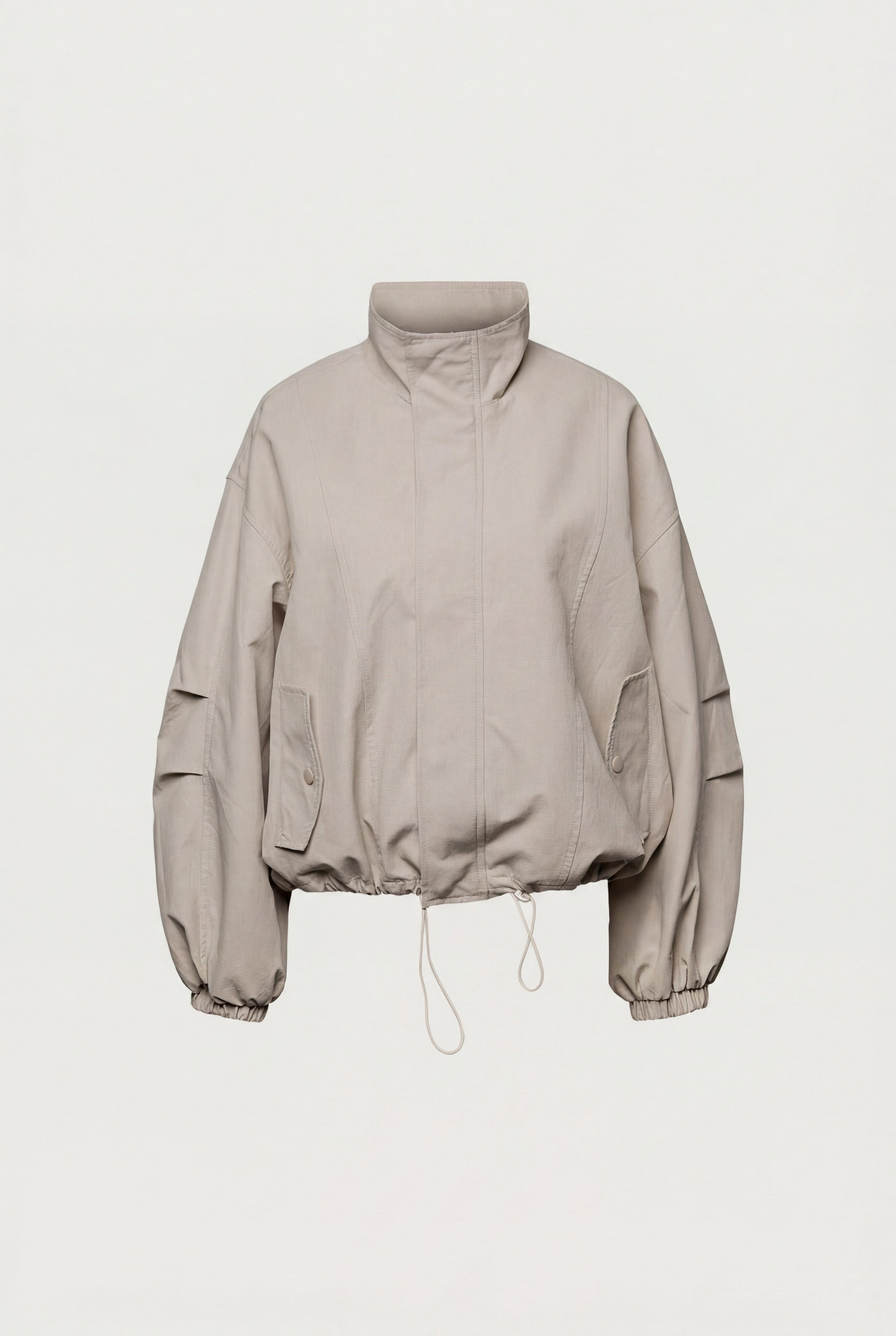 HIGH FUNNEL NECK CROPPED DRAWSTRING JACKET by OAK + FORT