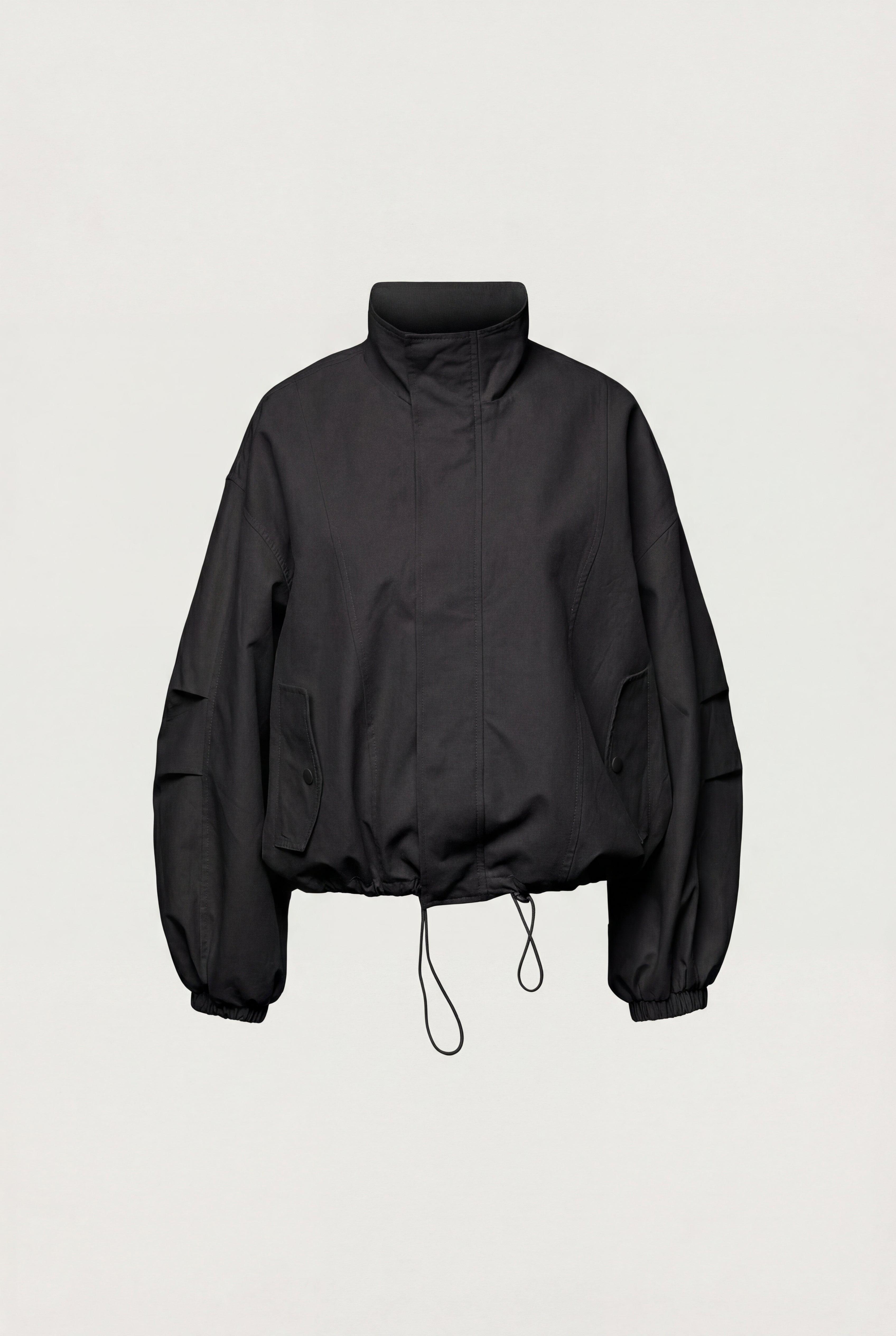HIGH FUNNEL NECK CROPPED DRAWSTRING JACKET by OAK + FORT