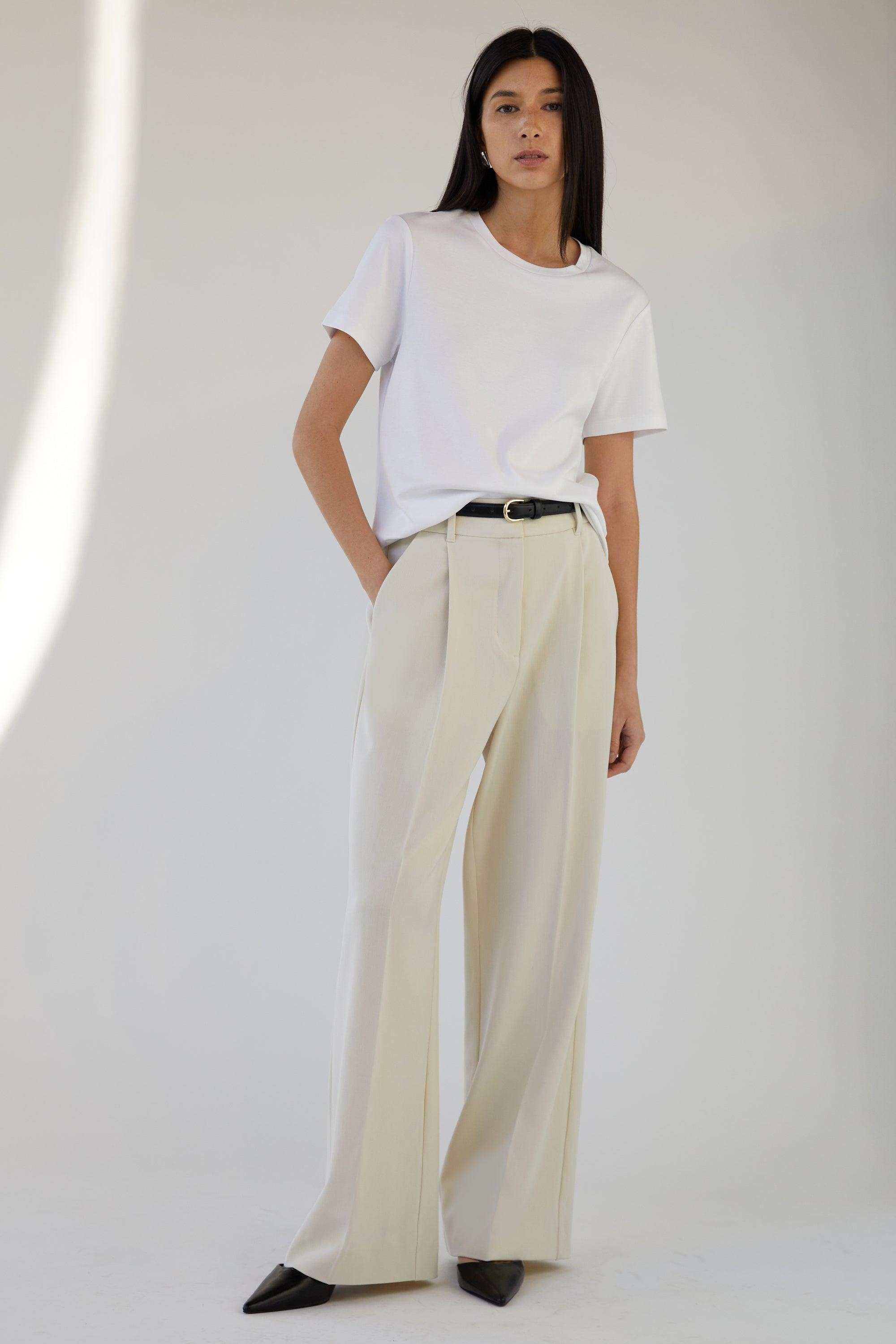 HIGH-RISE STRAIGHT LEG TROUSER by OAK + FORT