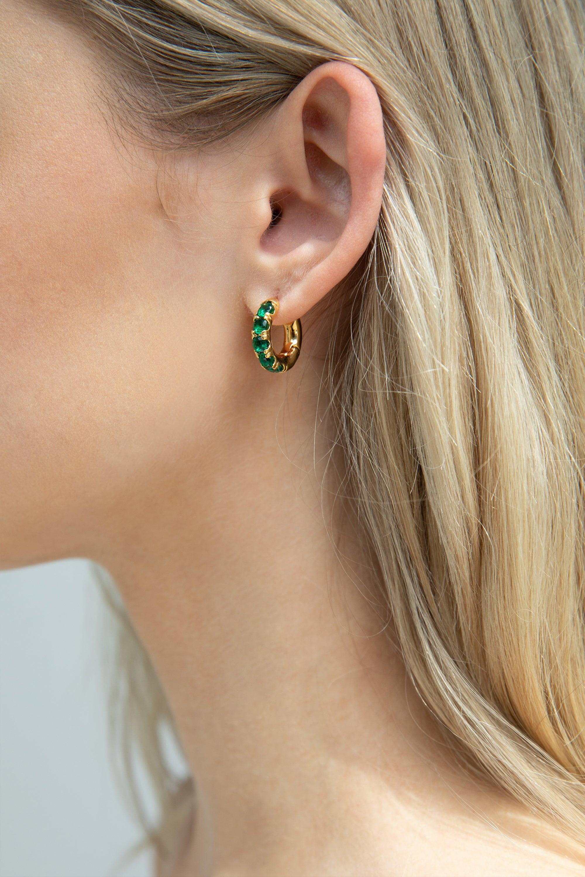HOOP EARRING WITH STONES by OAK + FORT