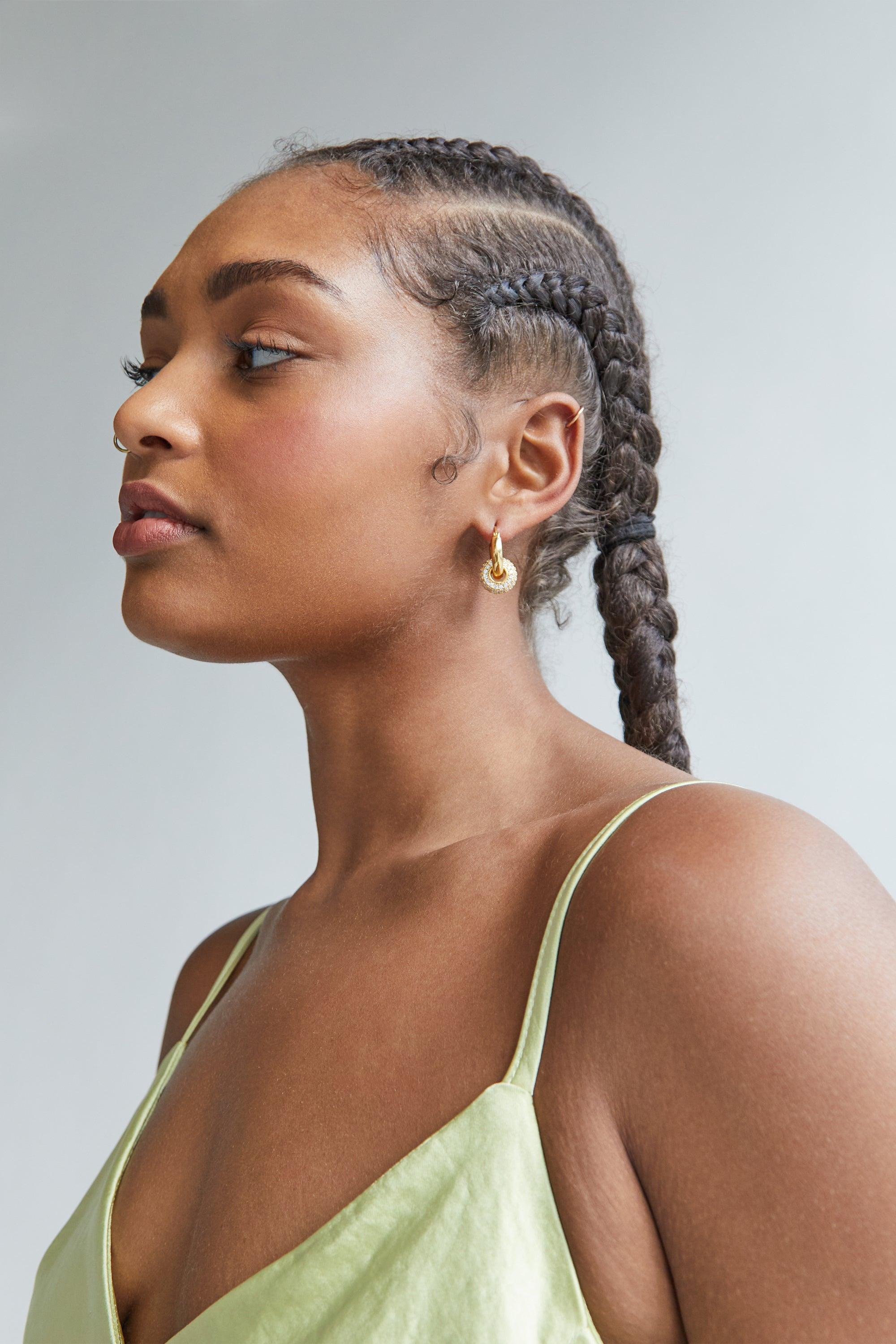 INTERLOCKING ZIRCONIA HOOPS by OAK + FORT
