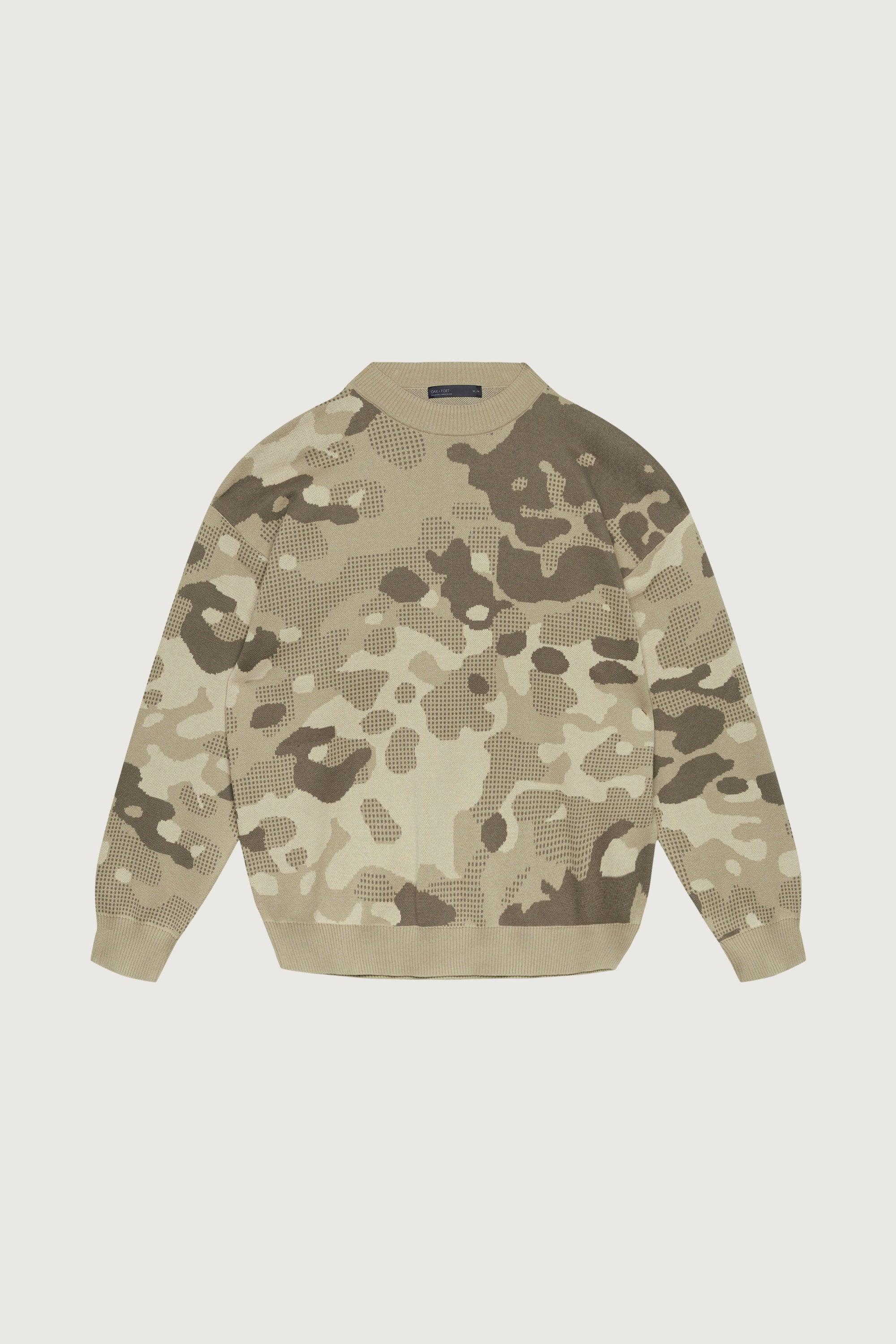 JACQUARD CAMO KNIT SWEATER by OAK + FORT