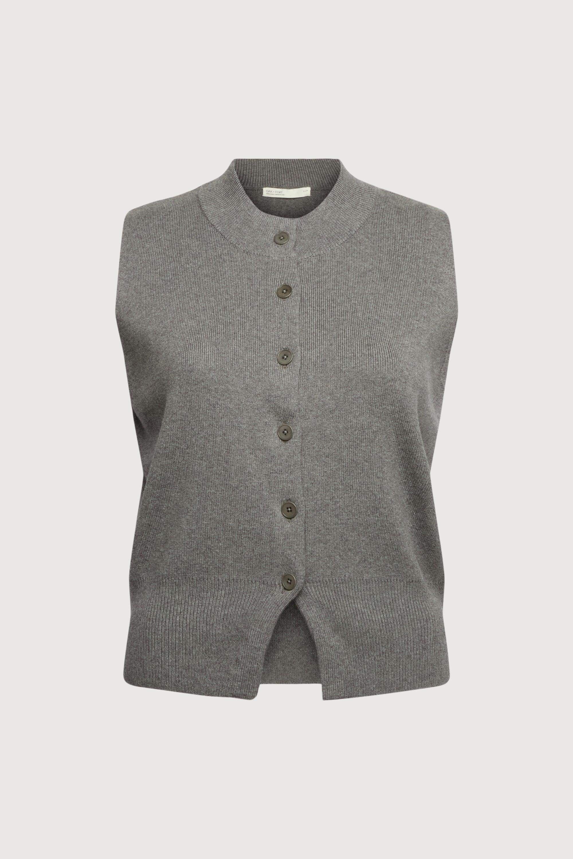 KNIT MOCKNECK BUTTON UP VEST by OAK + FORT