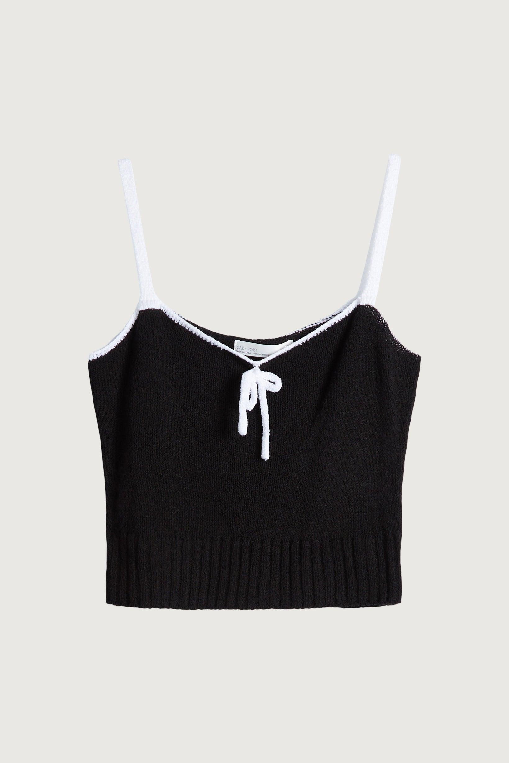 KNIT TANK TOP WITH CONTRAST TRIM by OAK + FORT