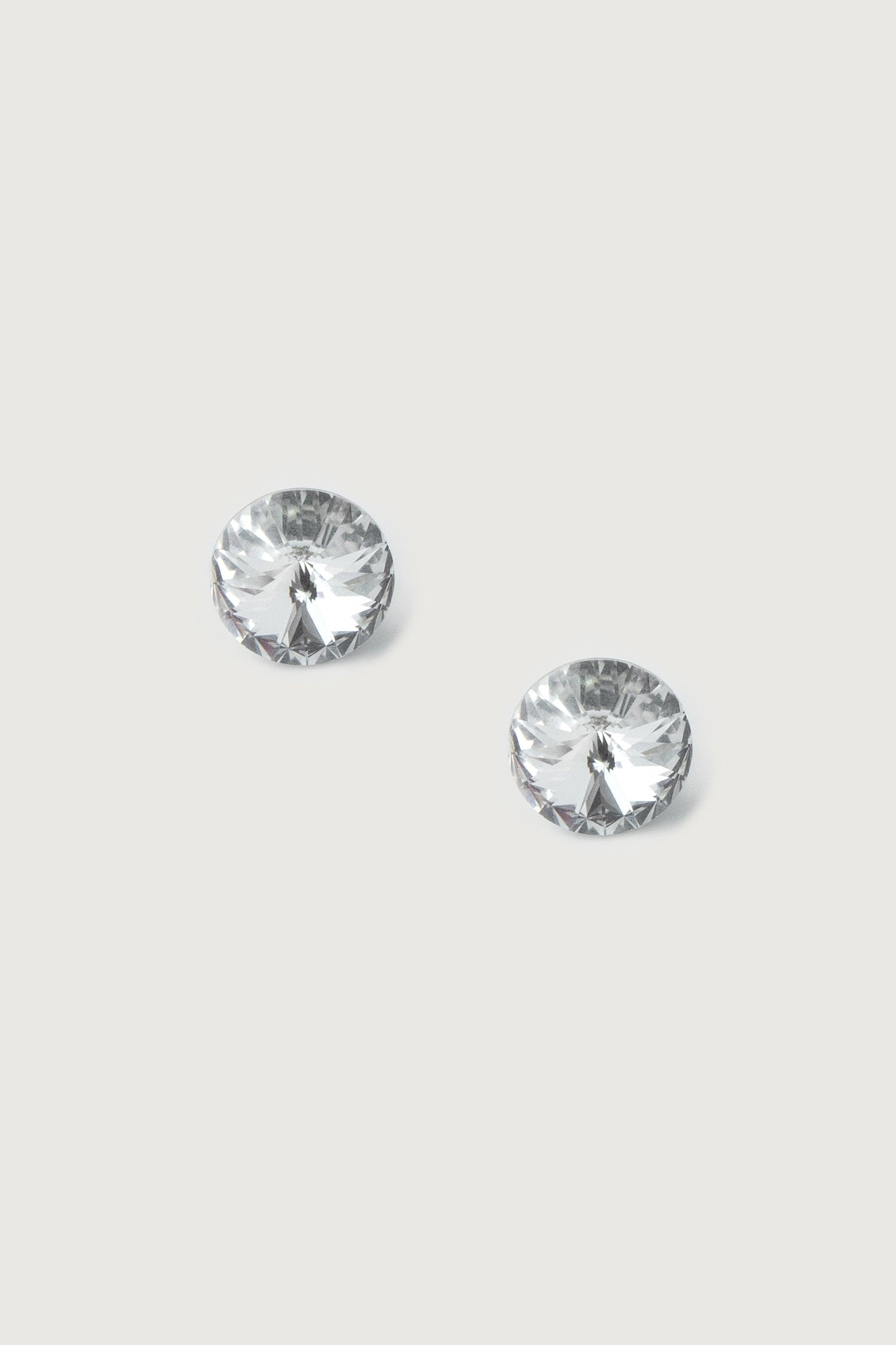 LARGE ROUND ZIRCONIA STUD EARRING by OAK + FORT