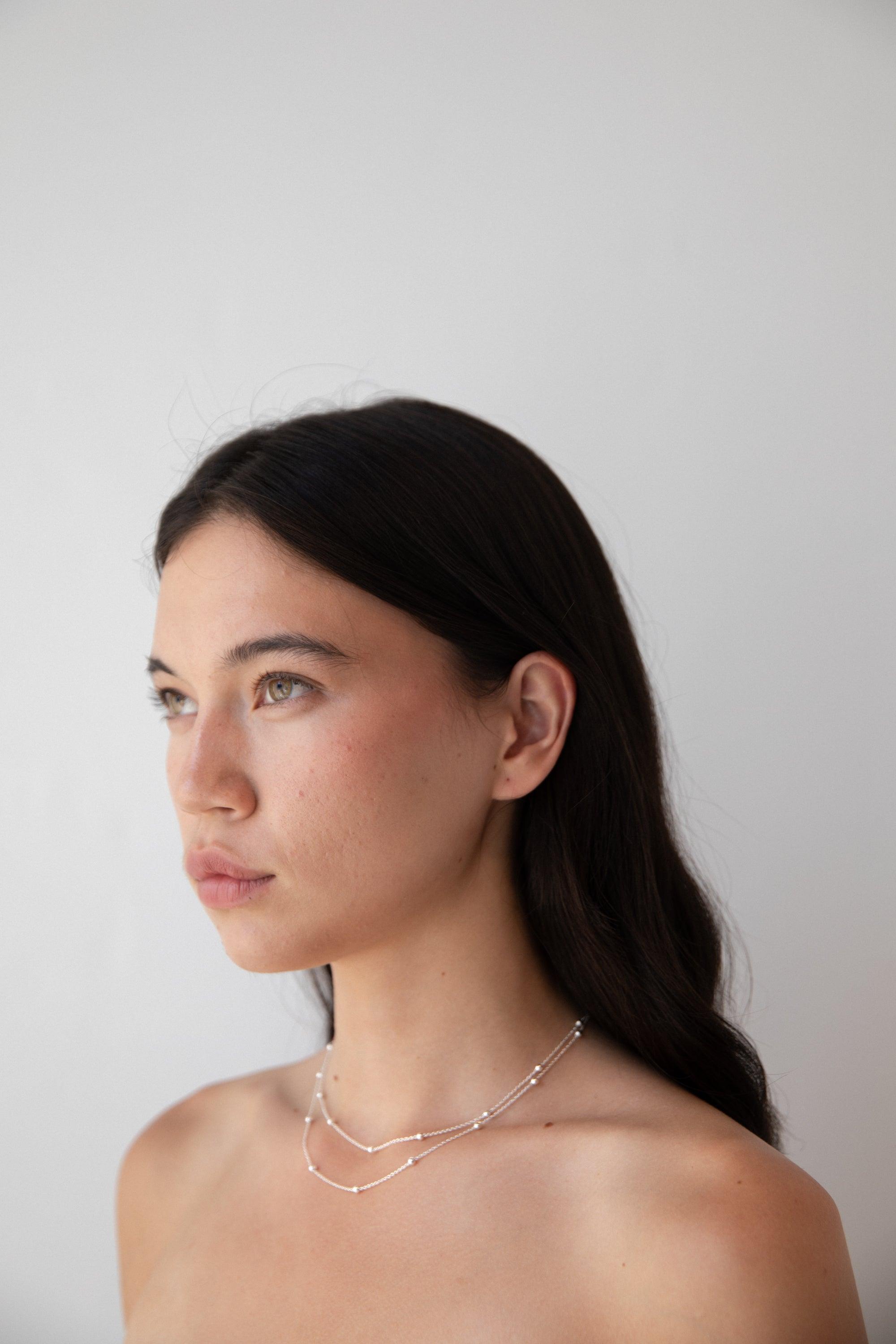 LAYERED BEADED NECKLACE by OAK + FORT