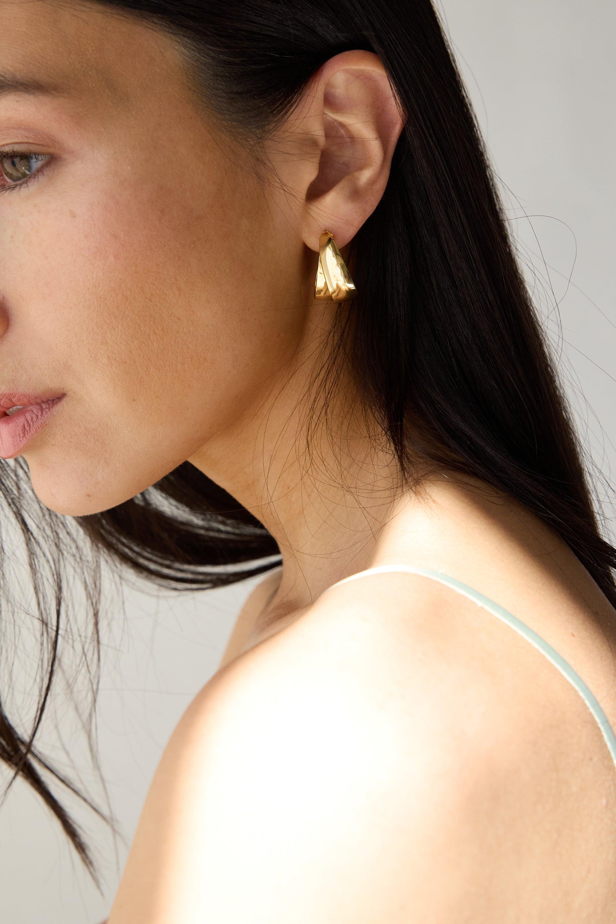 LAYERED CURVE EARRINGS by OAK + FORT