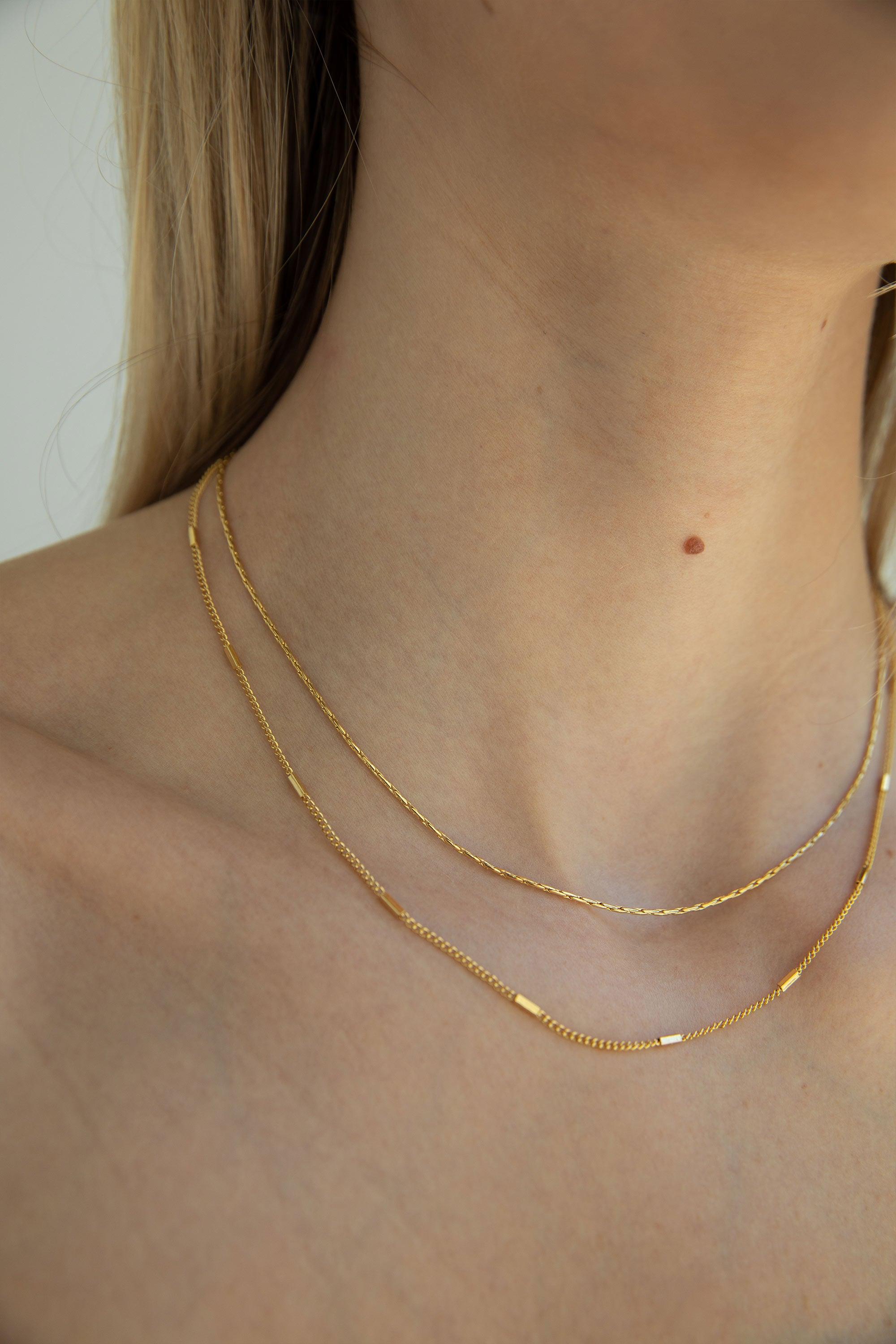 LAYERED DAINTY CHAINS by OAK + FORT