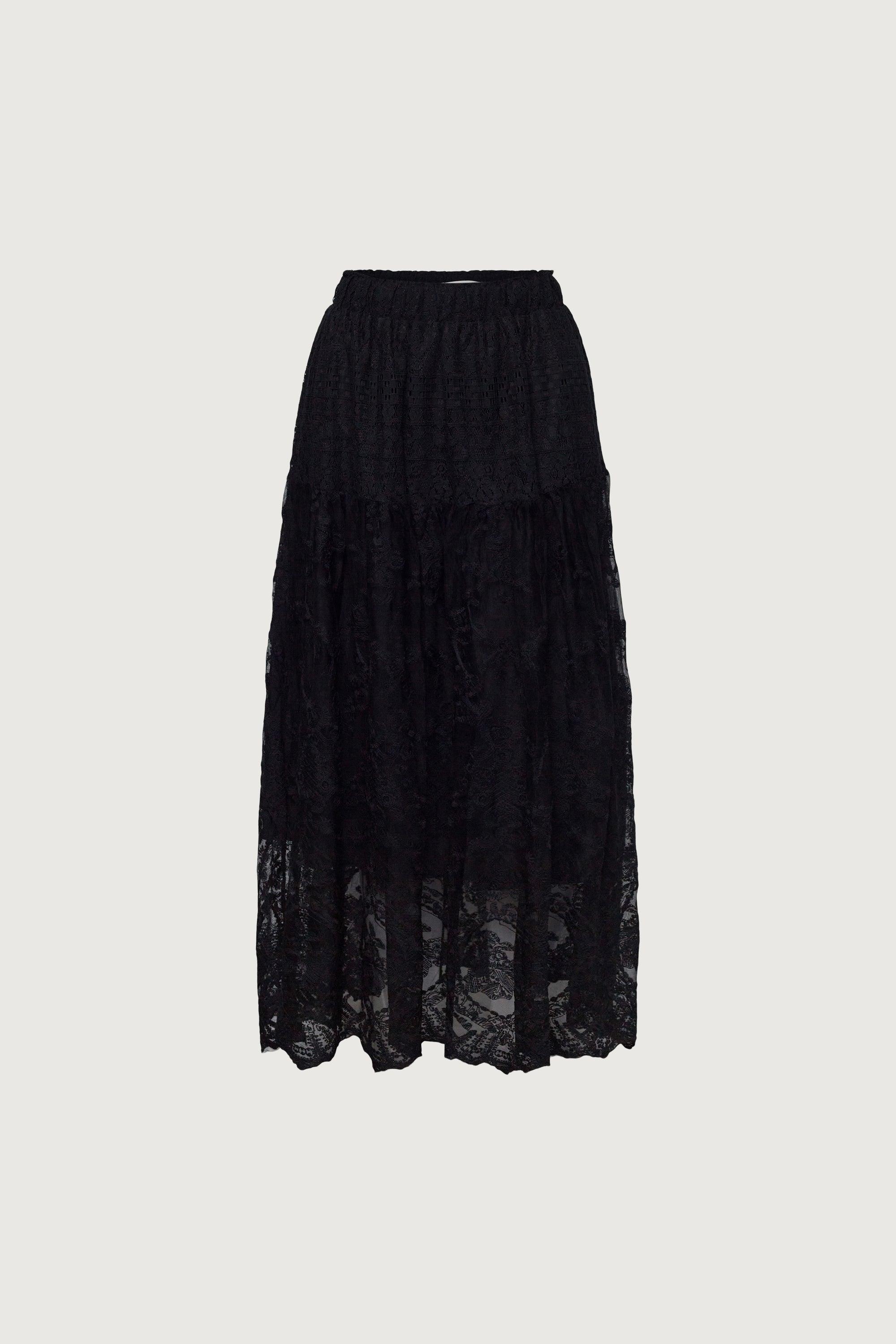 LAYERED LACE MIDI SKIRT by OAK + FORT