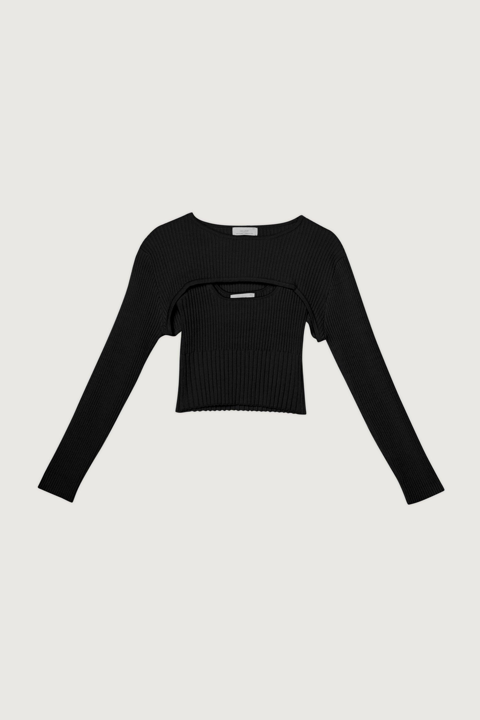 LAYERED LONG SLEEVE AND CROPPED TANK SET by OAK + FORT