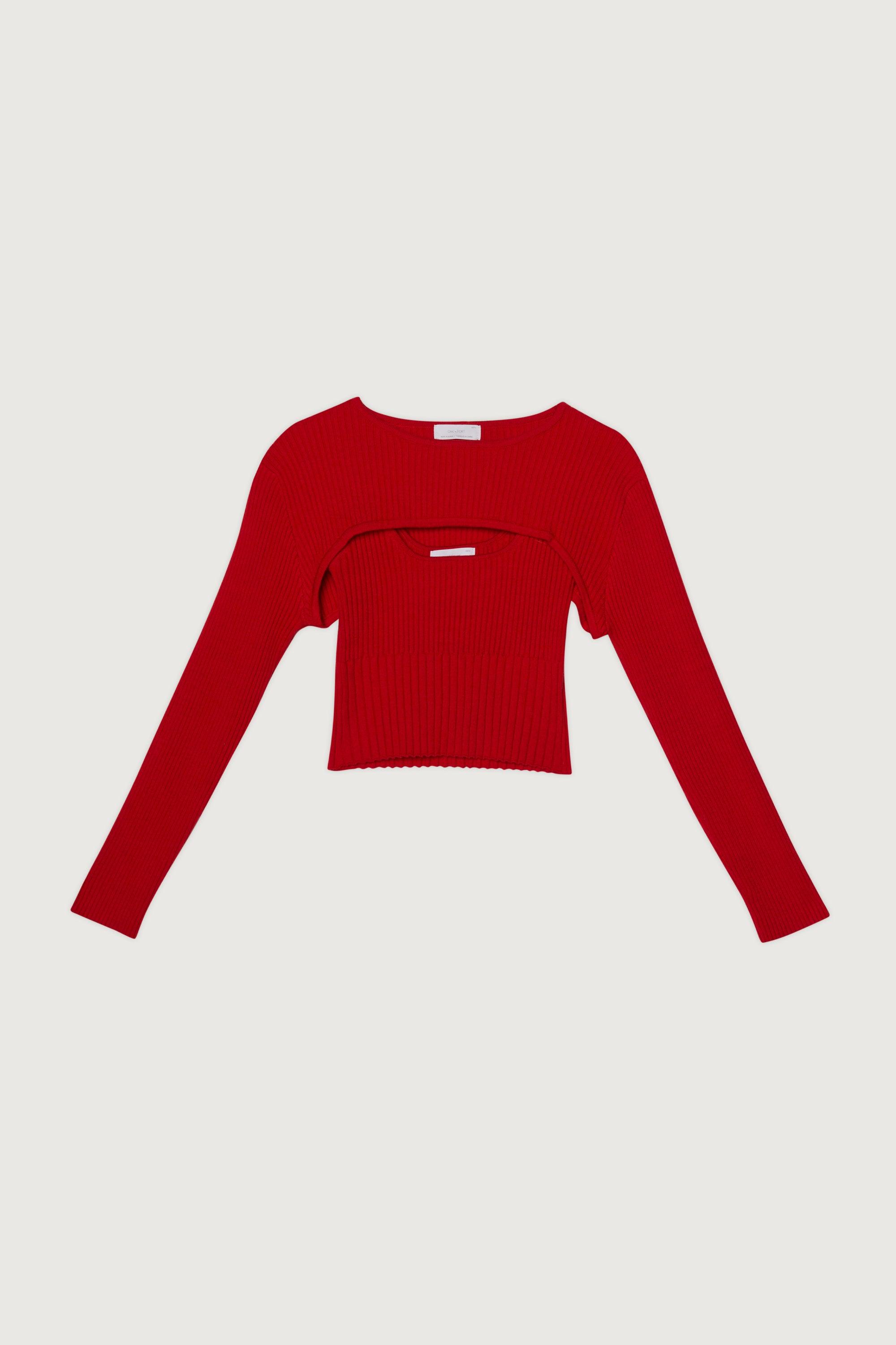 LAYERED LONG SLEEVE AND CROPPED TANK SET by OAK + FORT