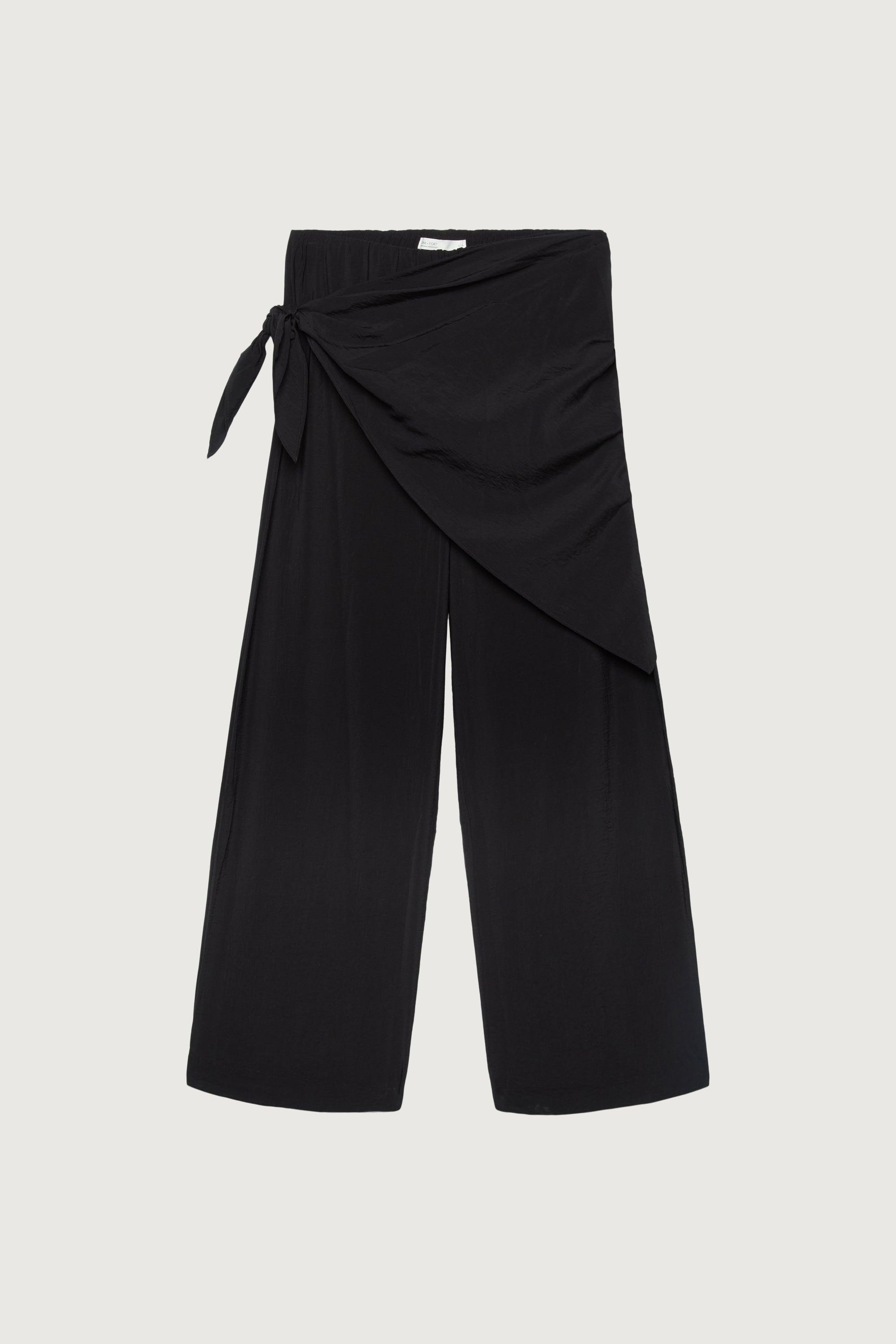 LIGHTWEIGHT CRINKLED PANT WITH WAIST SCARF by OAK + FORT