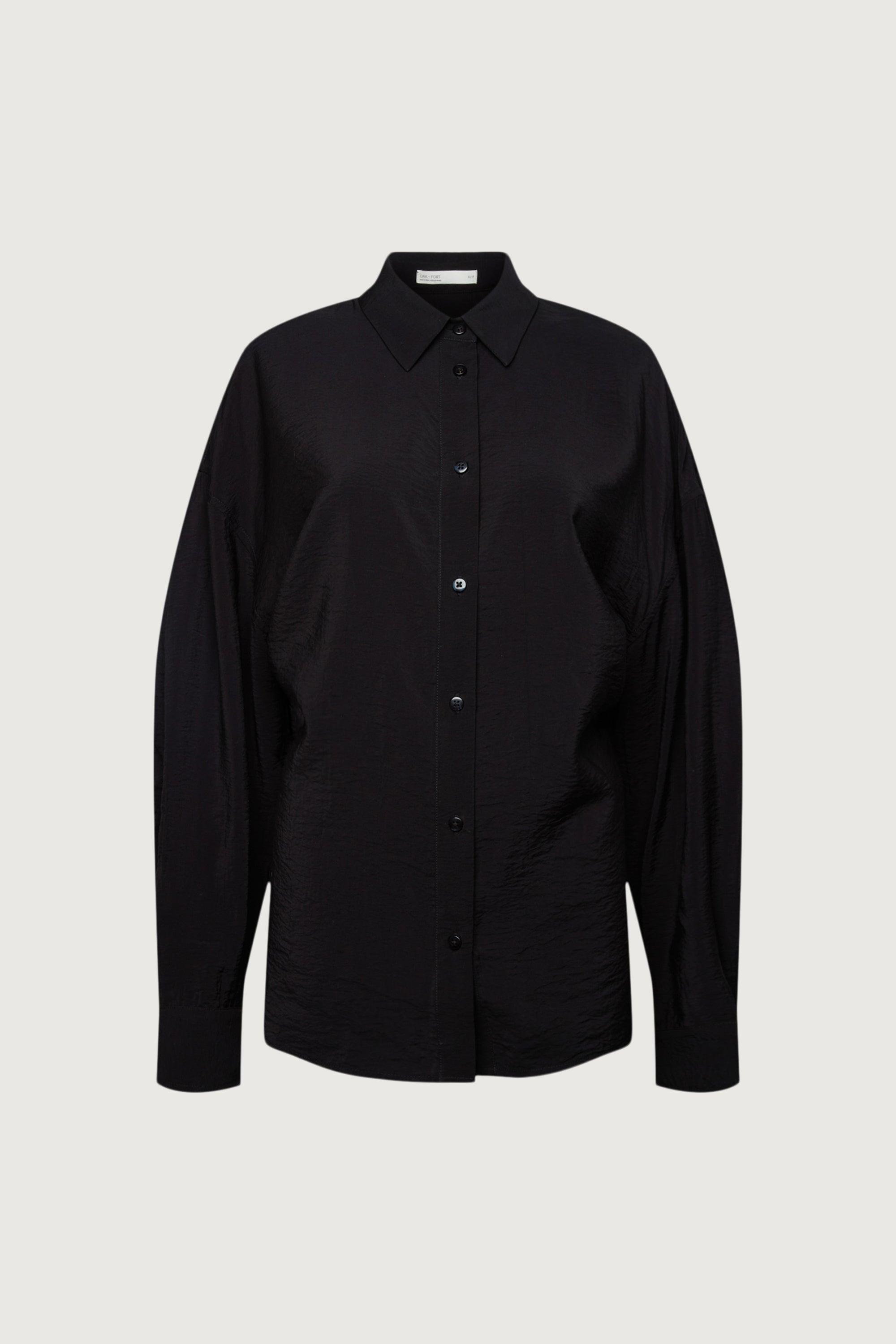 LIGHTWEIGHT CRINKLED SHIRT WITH BACK CINCHING BUTTONS by OAK + FORT