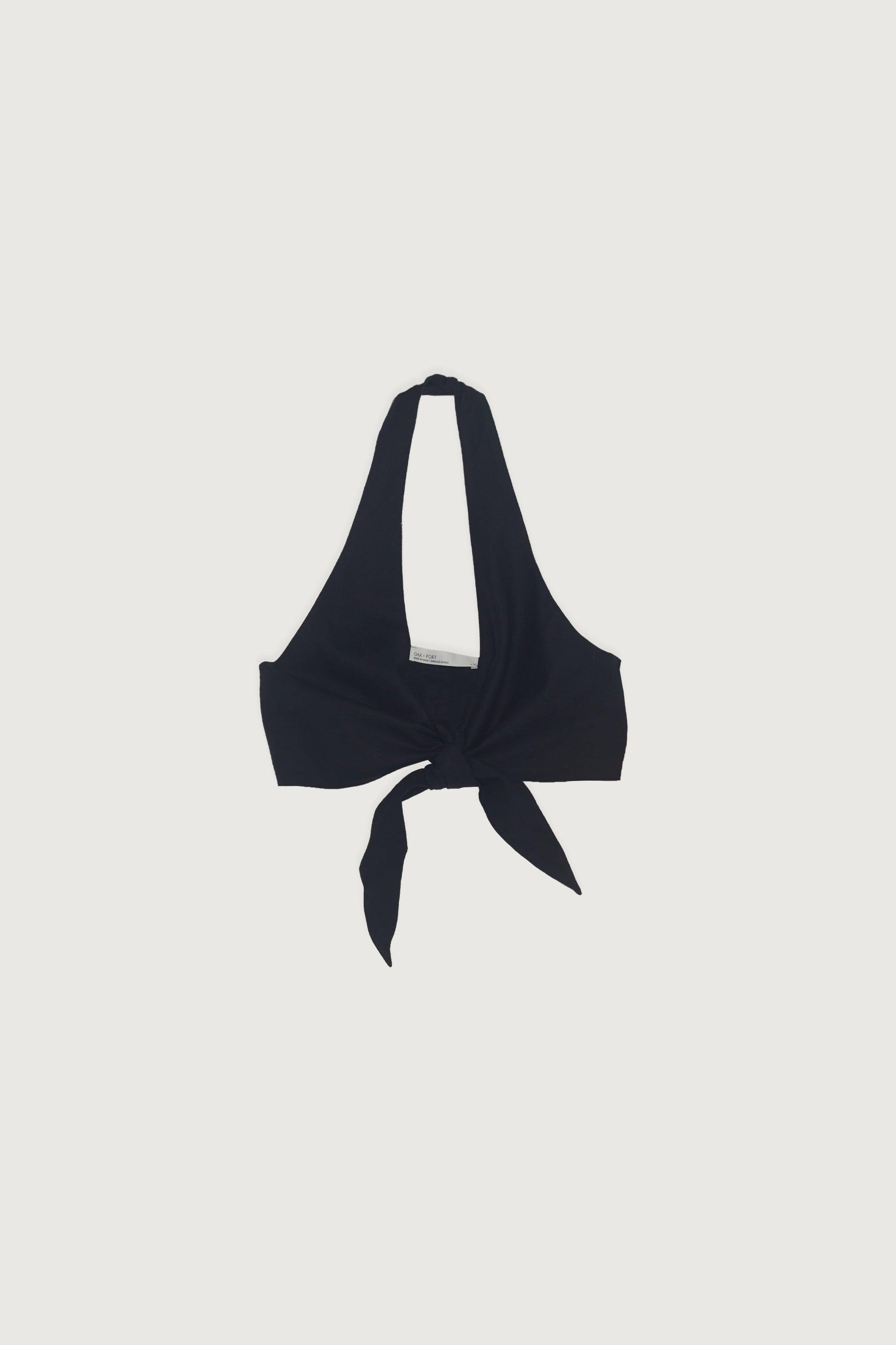 LINEN BLEND FRONT TIE TOP by OAK + FORT