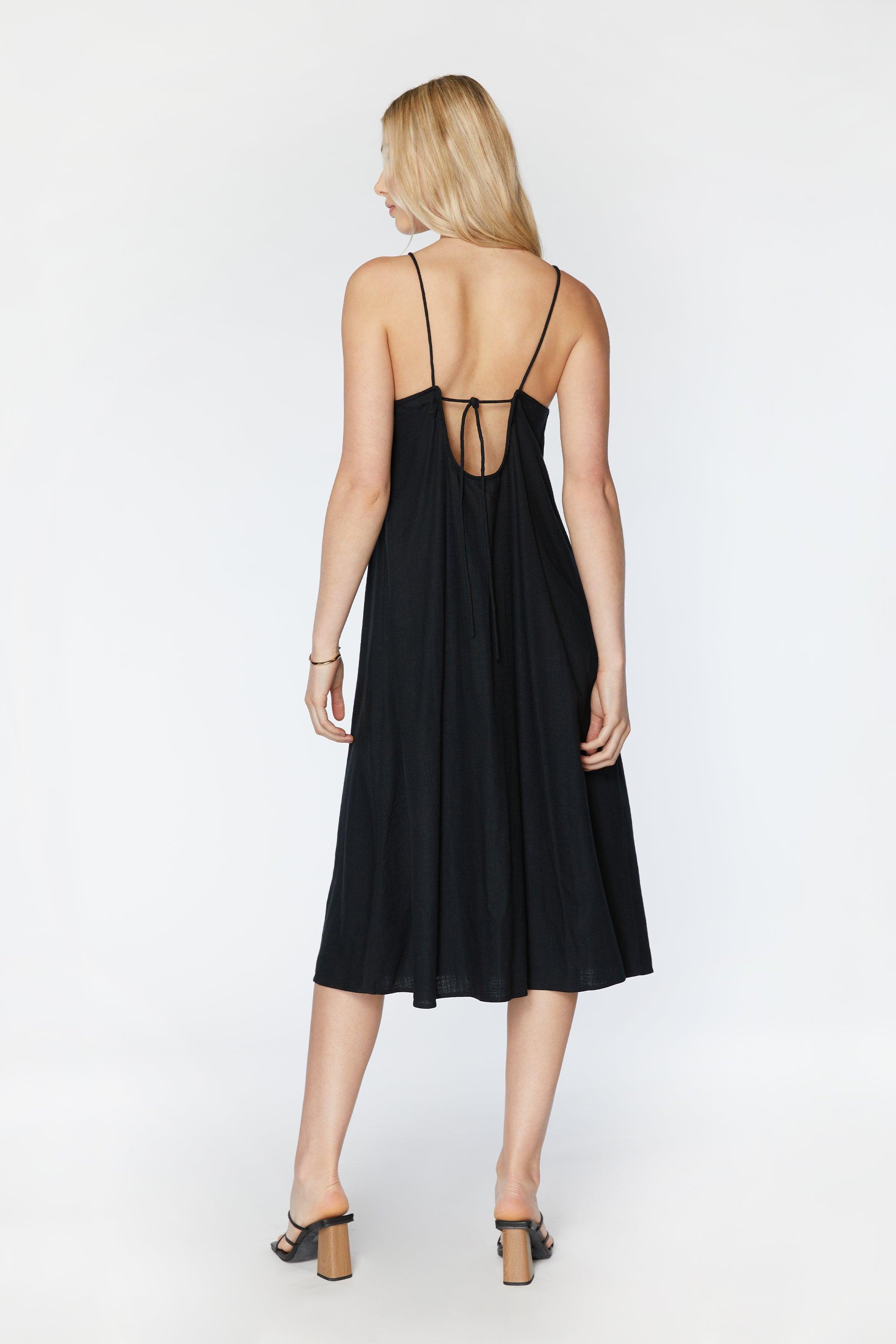LINEN BLEND MIDI DRESS by OAK + FORT