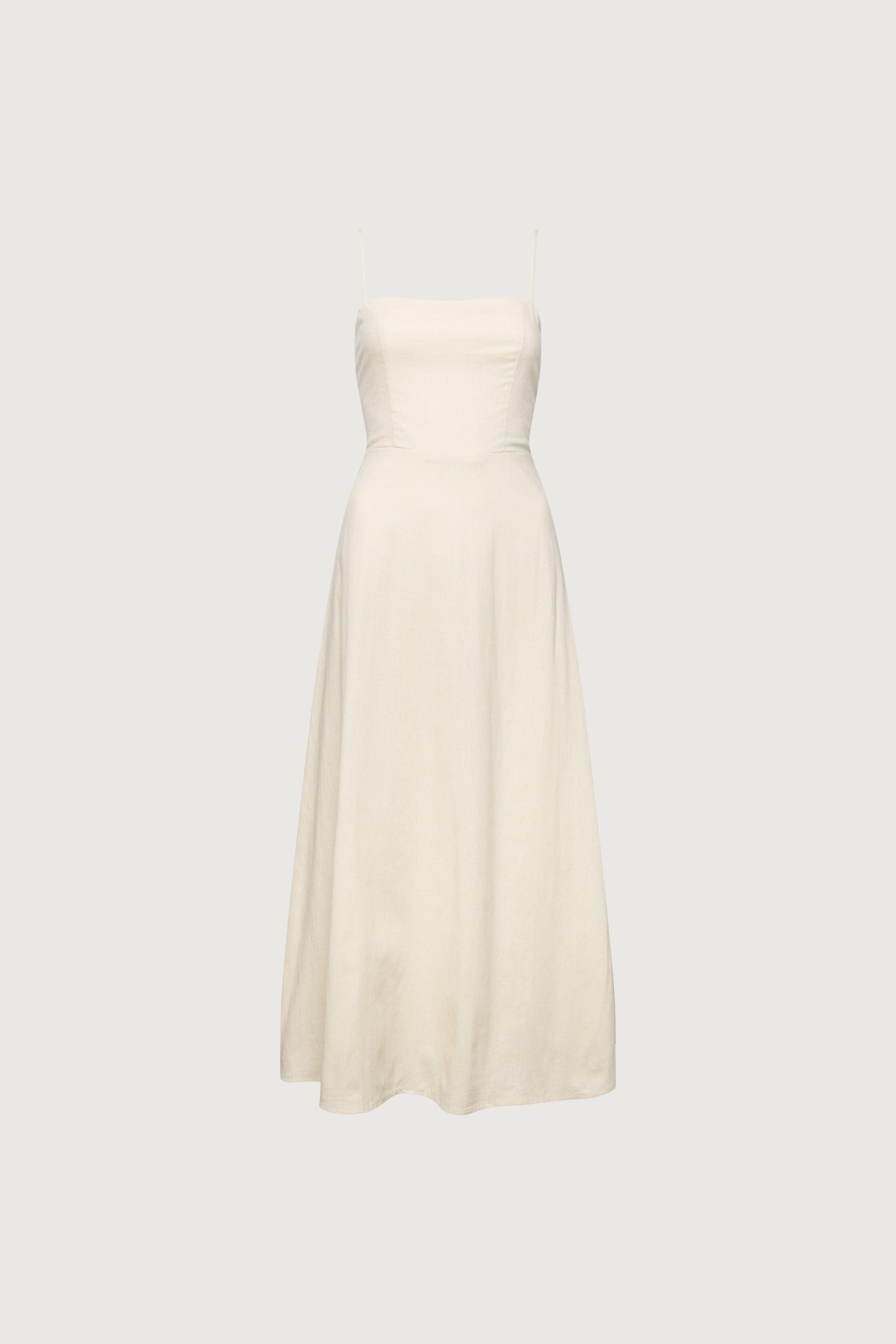 LINEN BLEND MIDI DRESS by OAK + FORT