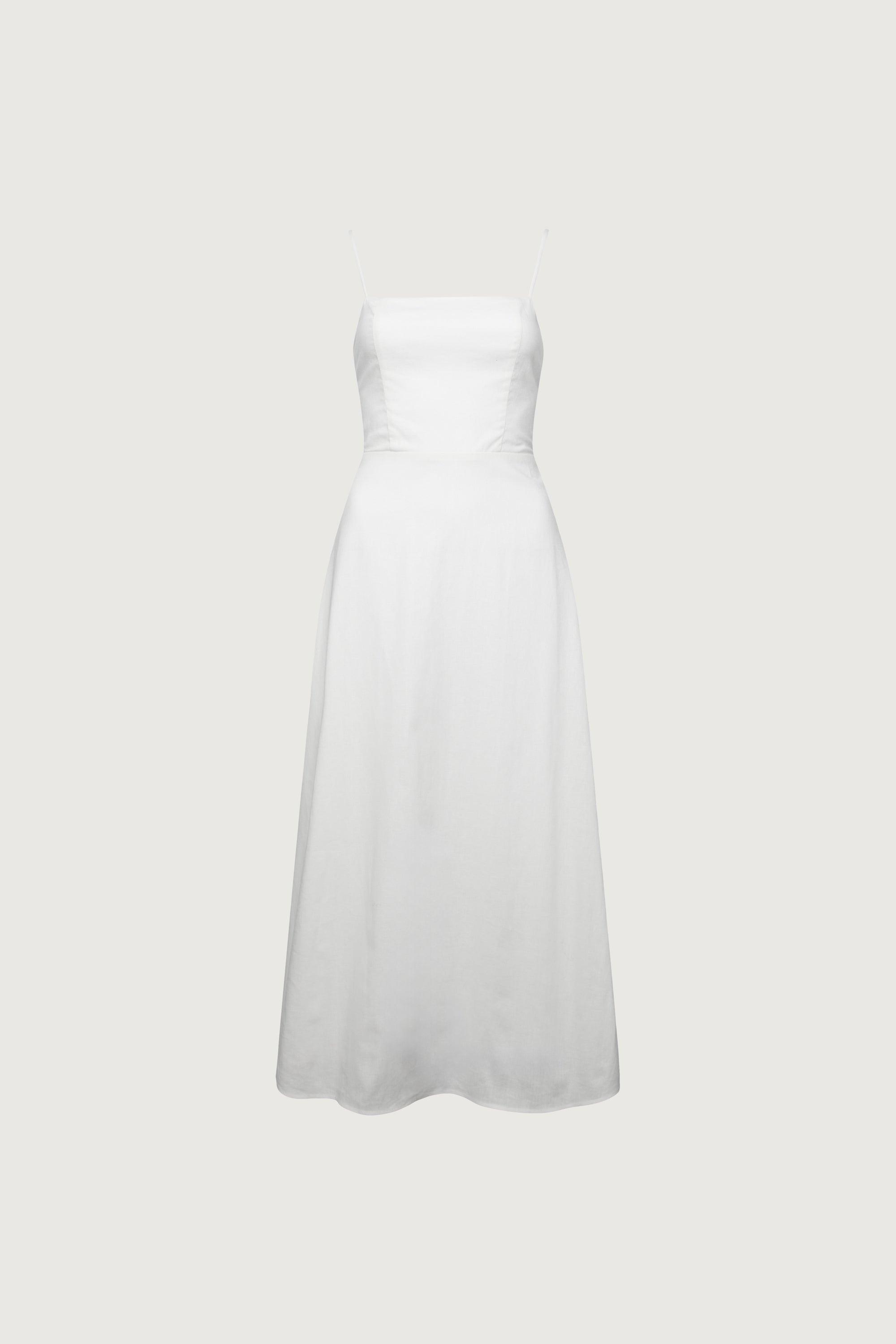 LINEN BLEND MIDI DRESS by OAK + FORT