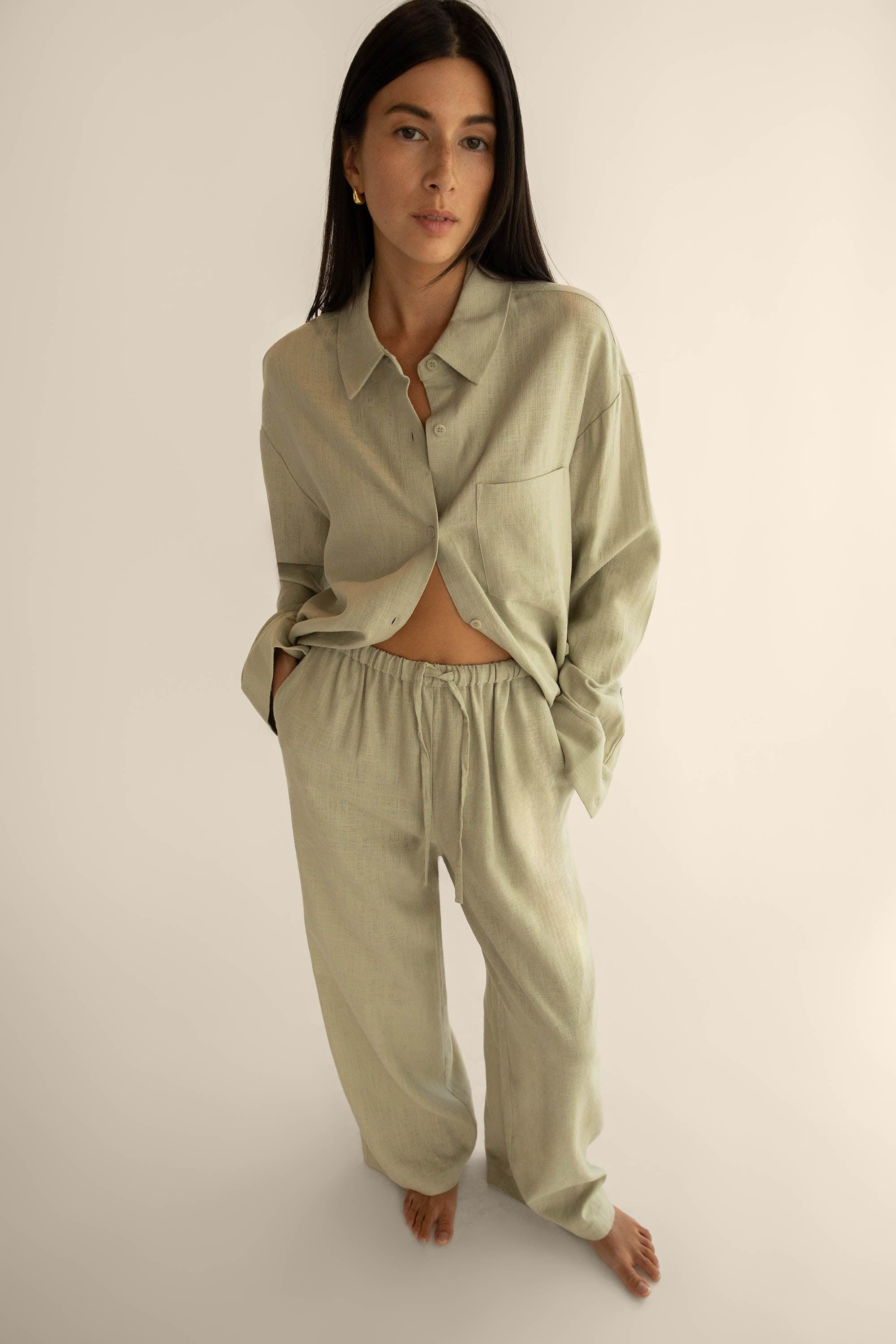 LINEN BLEND SHIRT by OAK + FORT